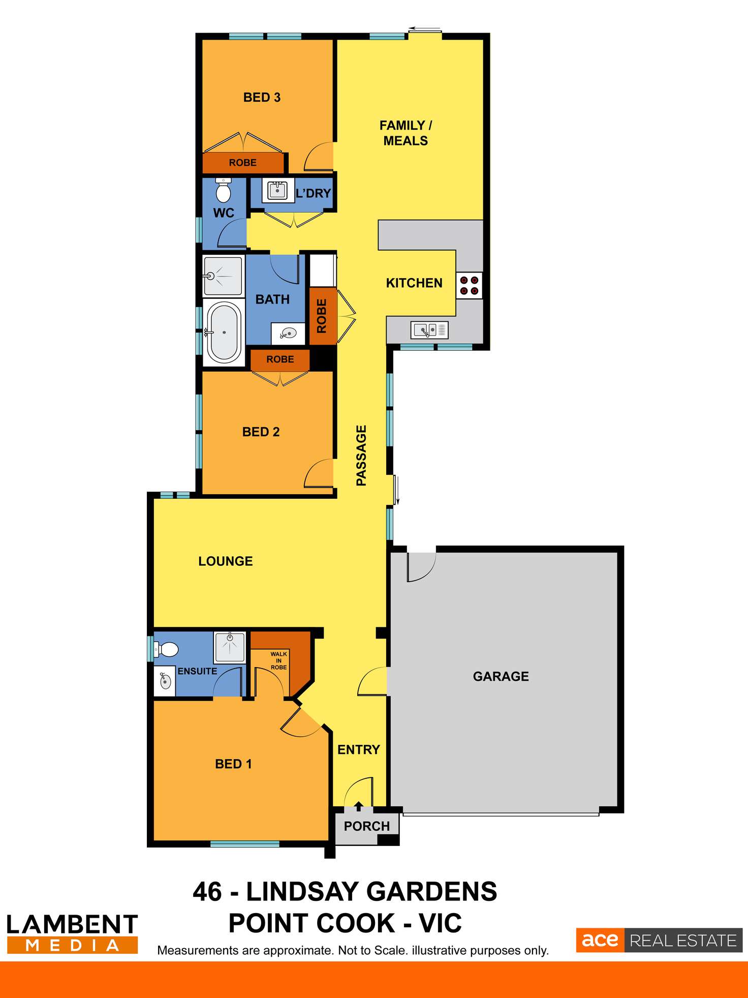 Floorplan of Homely house listing, 46 Linsday Gardens, Point Cook VIC 3030