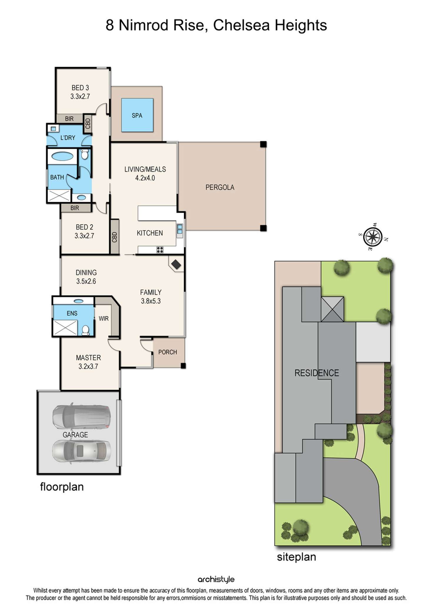 Floorplan of Homely house listing, 8 Nimrod Rise, Chelsea Heights VIC 3196