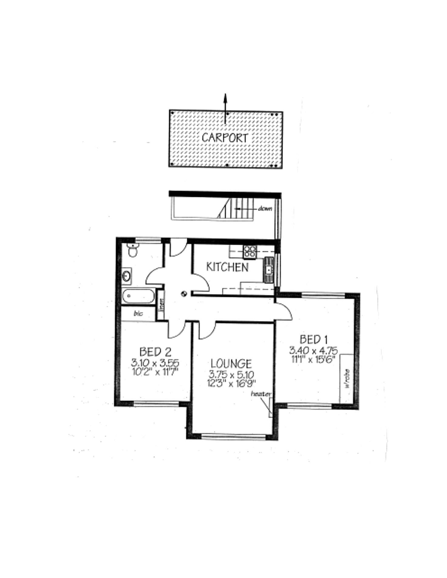 Floorplan of Homely unit listing, 4/7 Vine Lane, Glen Osmond SA 5064