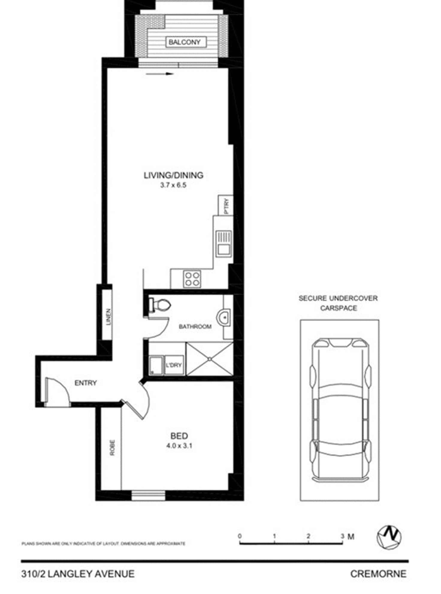 Floorplan of Homely apartment listing, 310/2 Langley Avenue, Cremorne NSW 2090