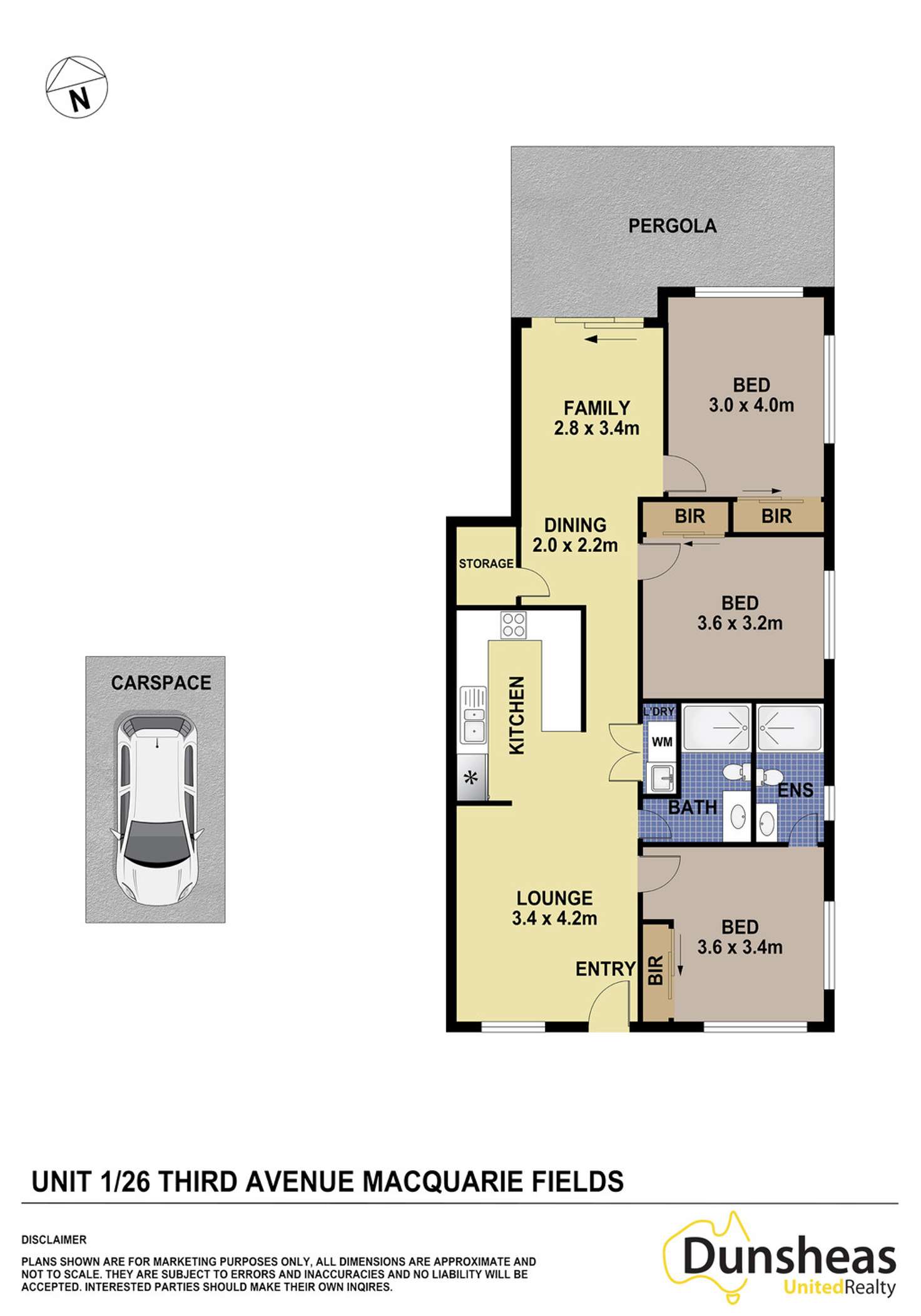 Floorplan of Homely unit listing, 1/26-28 Third Avenue, Macquarie Fields NSW 2564