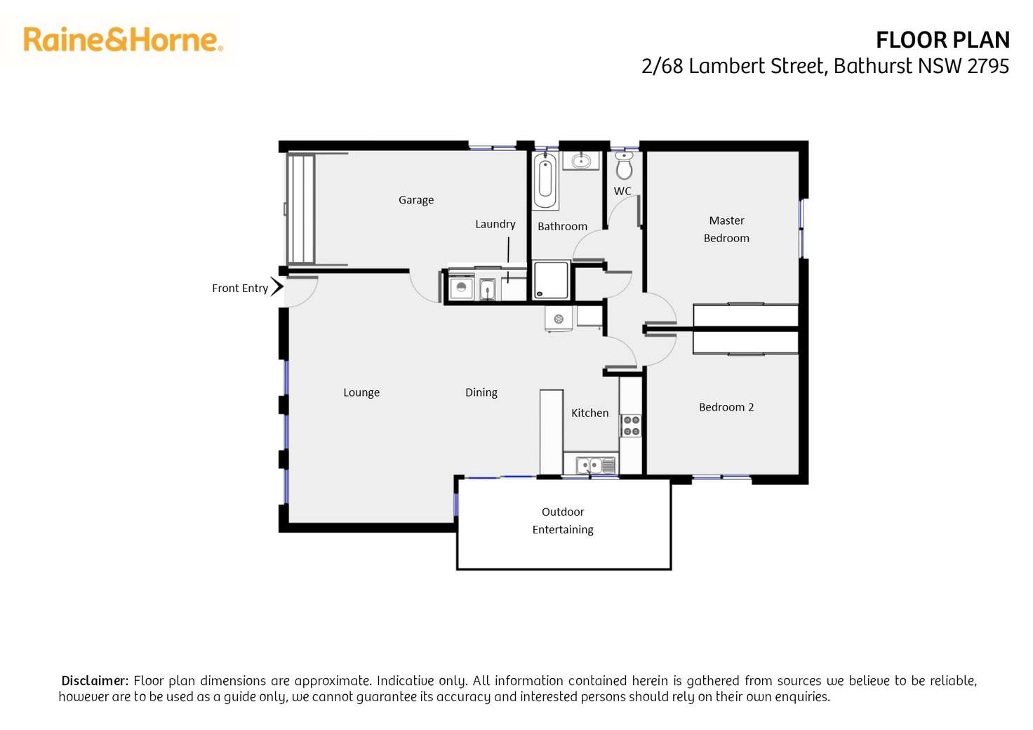 Floorplan of Homely unit listing, 2/68 Lambert Street, Bathurst NSW 2795