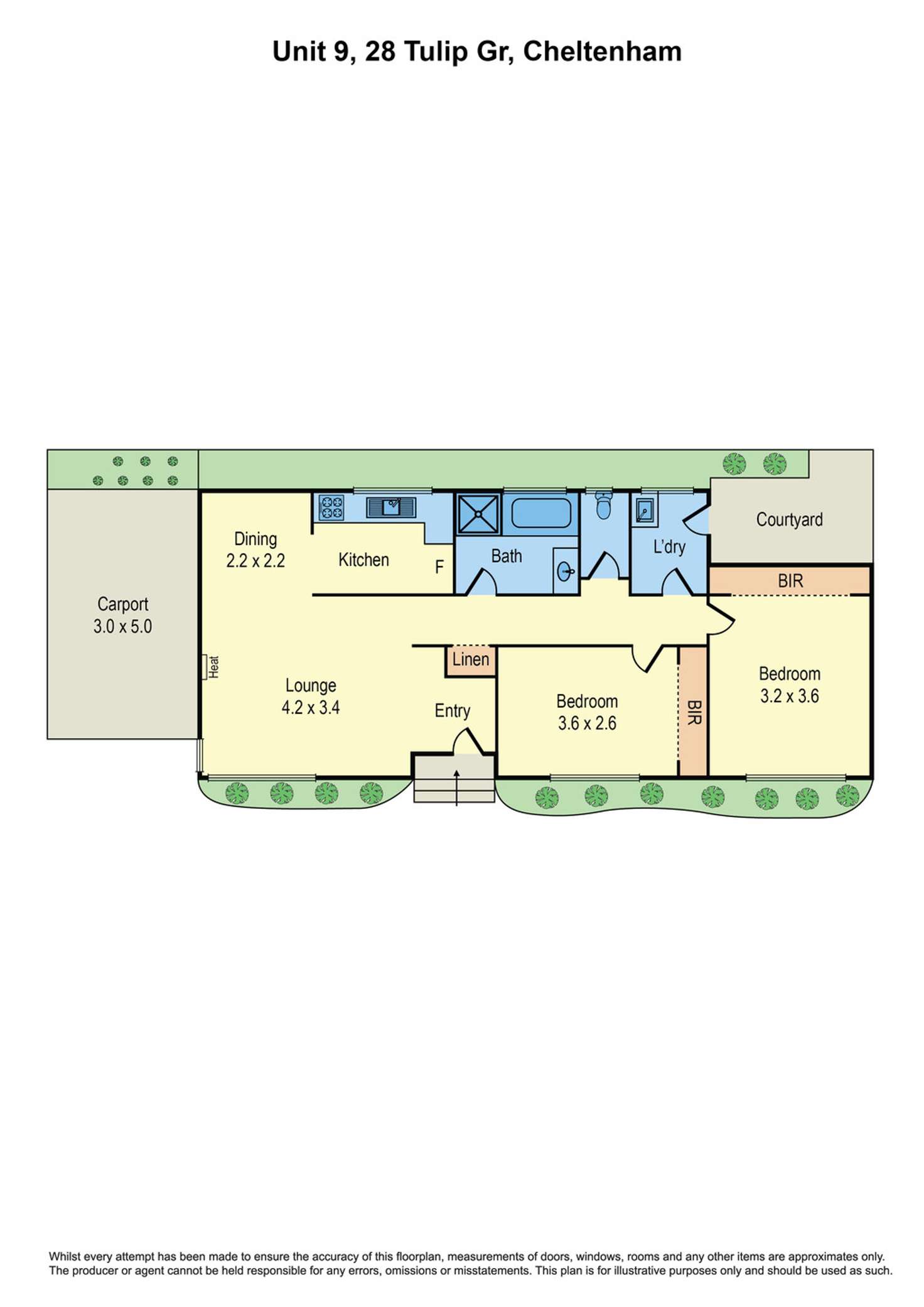 Floorplan of Homely unit listing, 9/28 Tulip Grove, Cheltenham VIC 3192