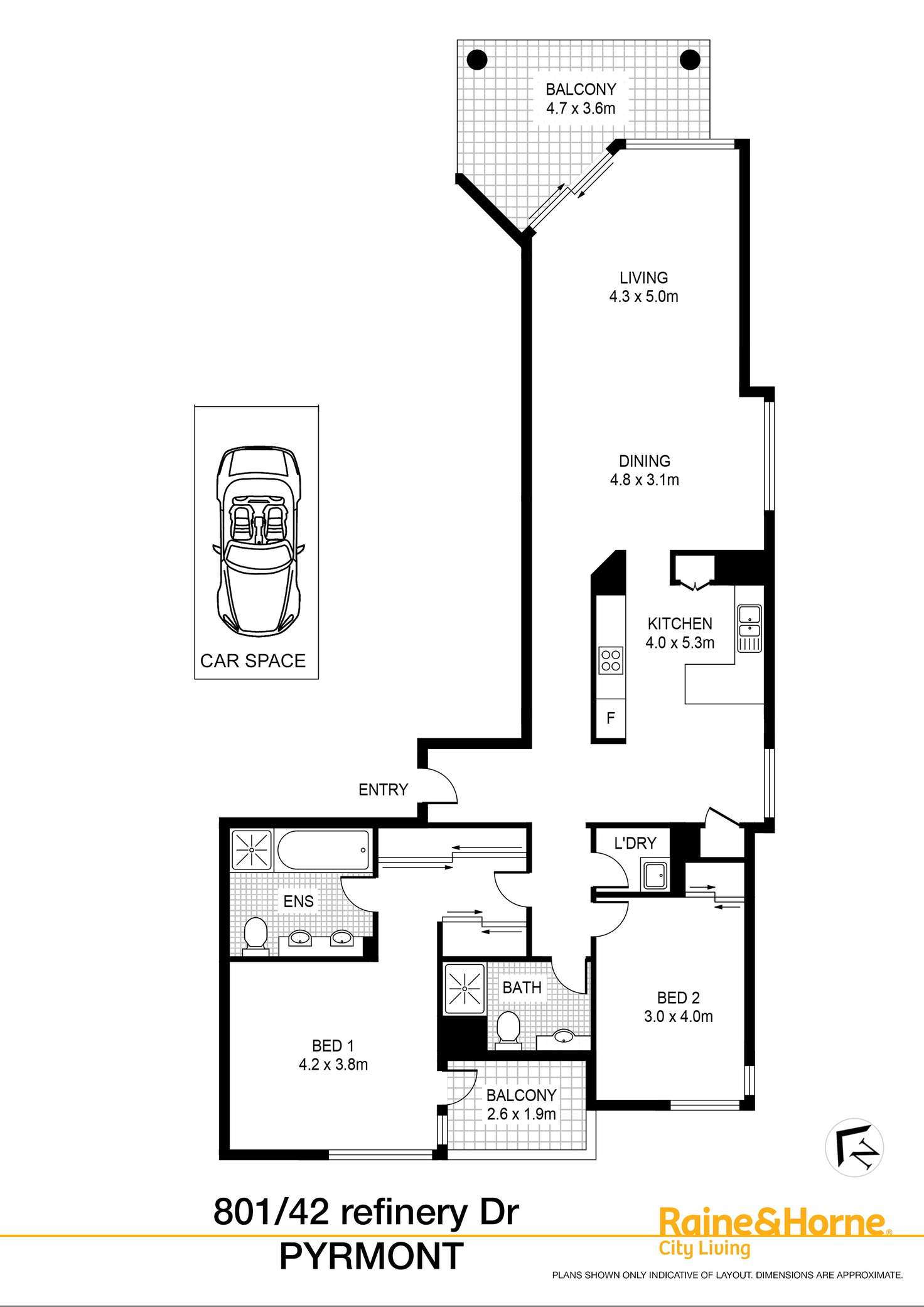 Floorplan of Homely apartment listing, 801 / 42 Refinery Drive, Pyrmont NSW 2009