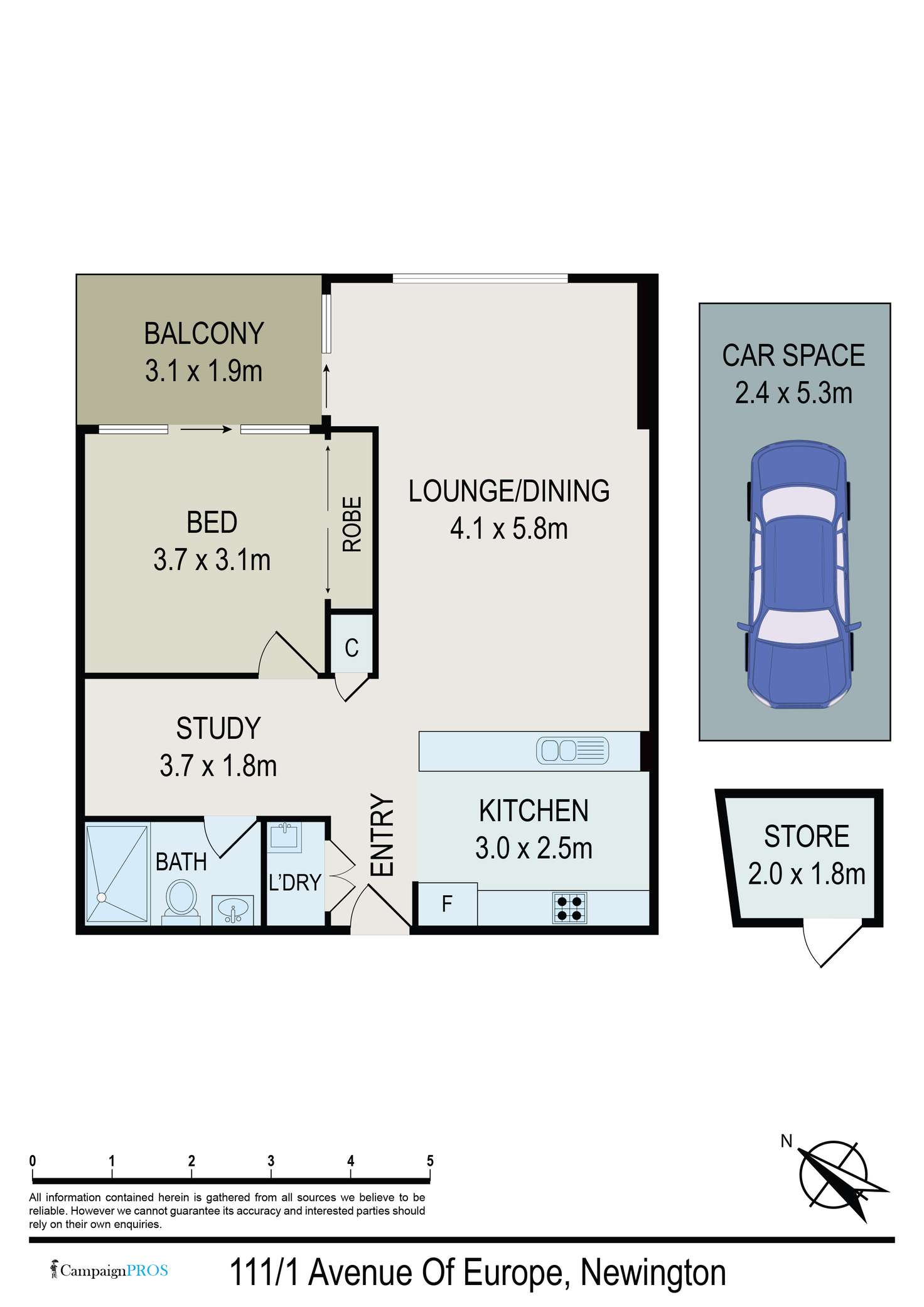 Floorplan of Homely apartment listing, 111/1 Avenue Of Europe, Newington NSW 2127