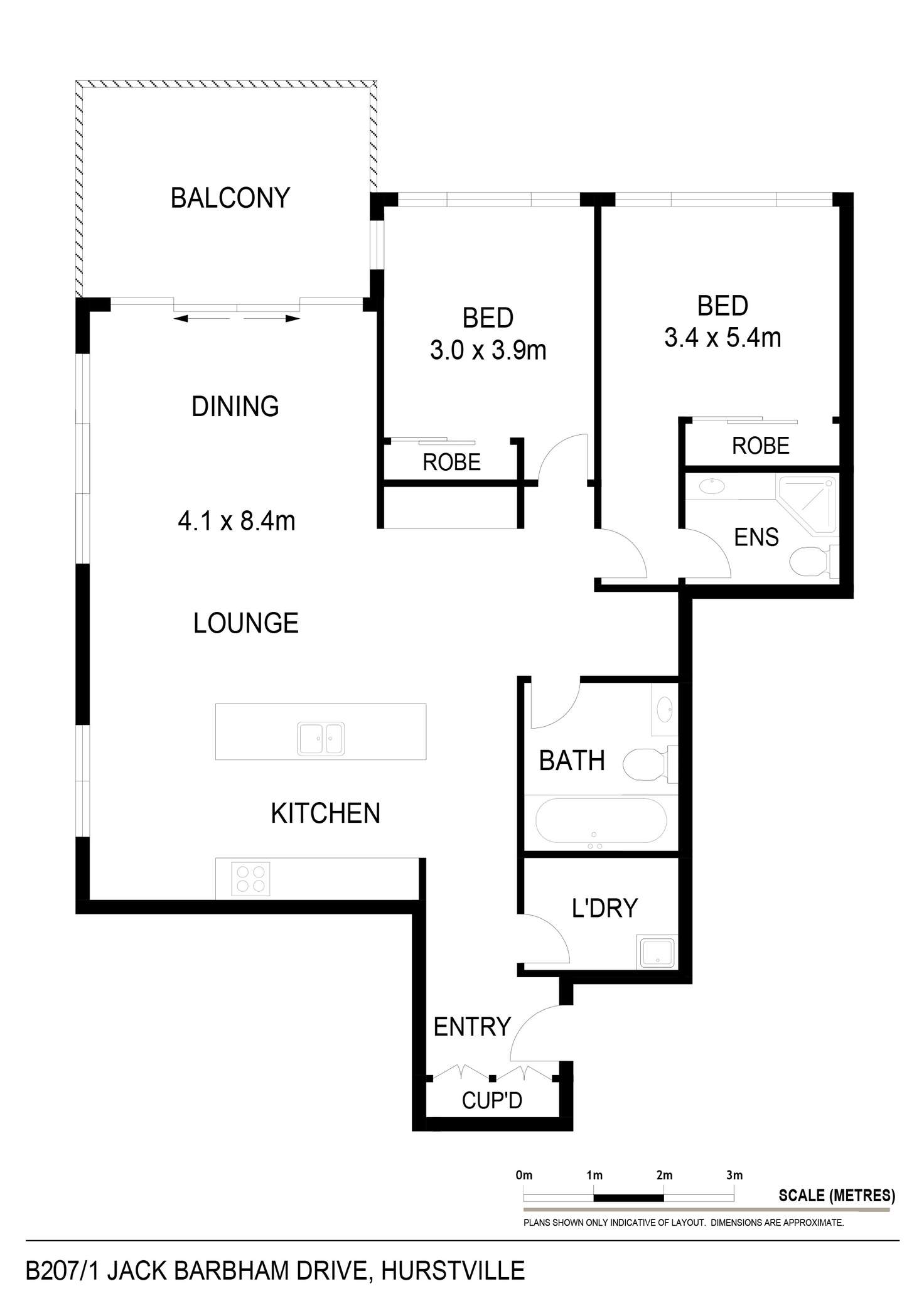 Floorplan of Homely unit listing, B207/1 Jack Brabham Drive, Hurstville NSW 2220