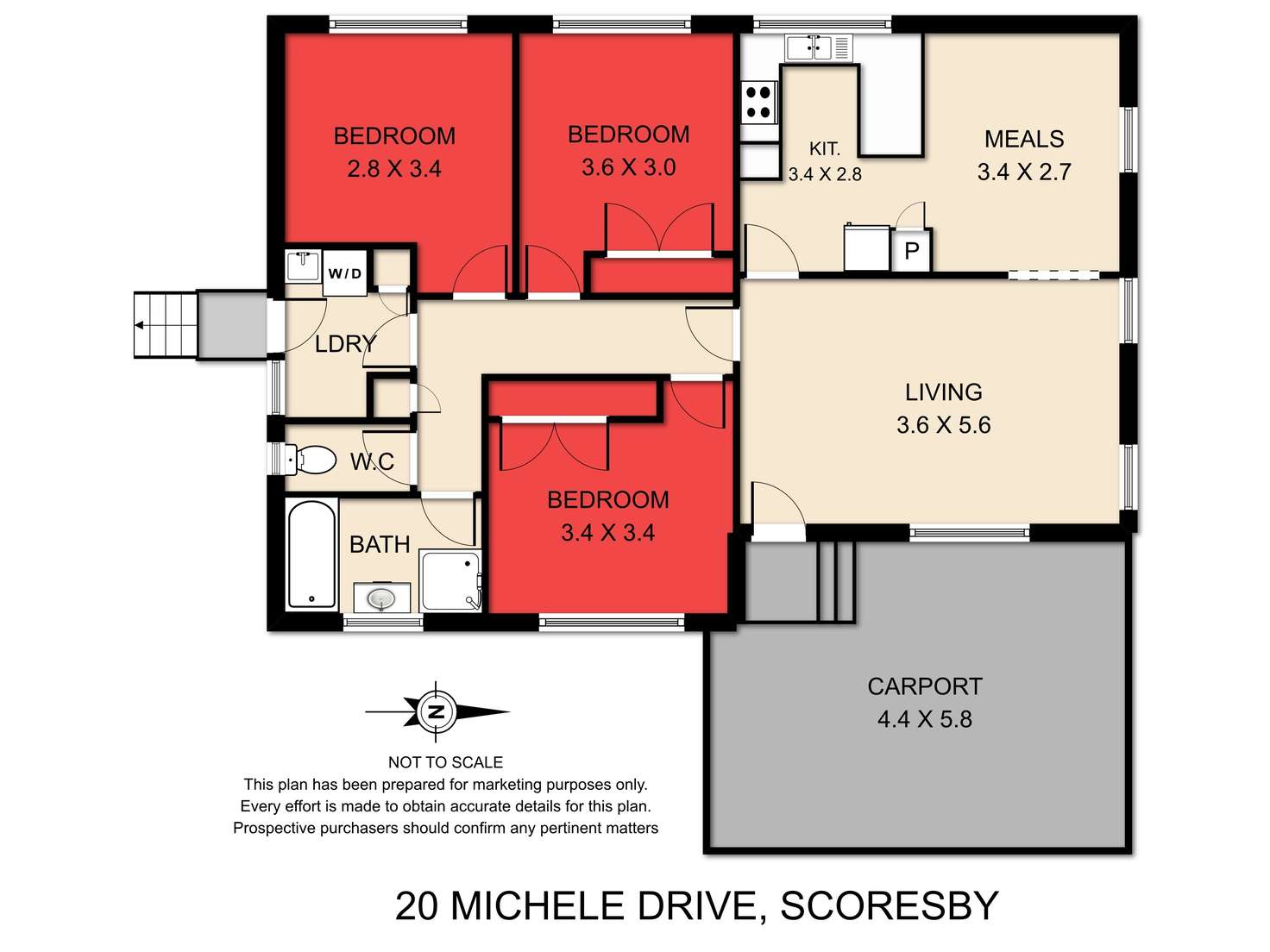 Floorplan of Homely house listing, 20 Michele Drive, Scoresby VIC 3179