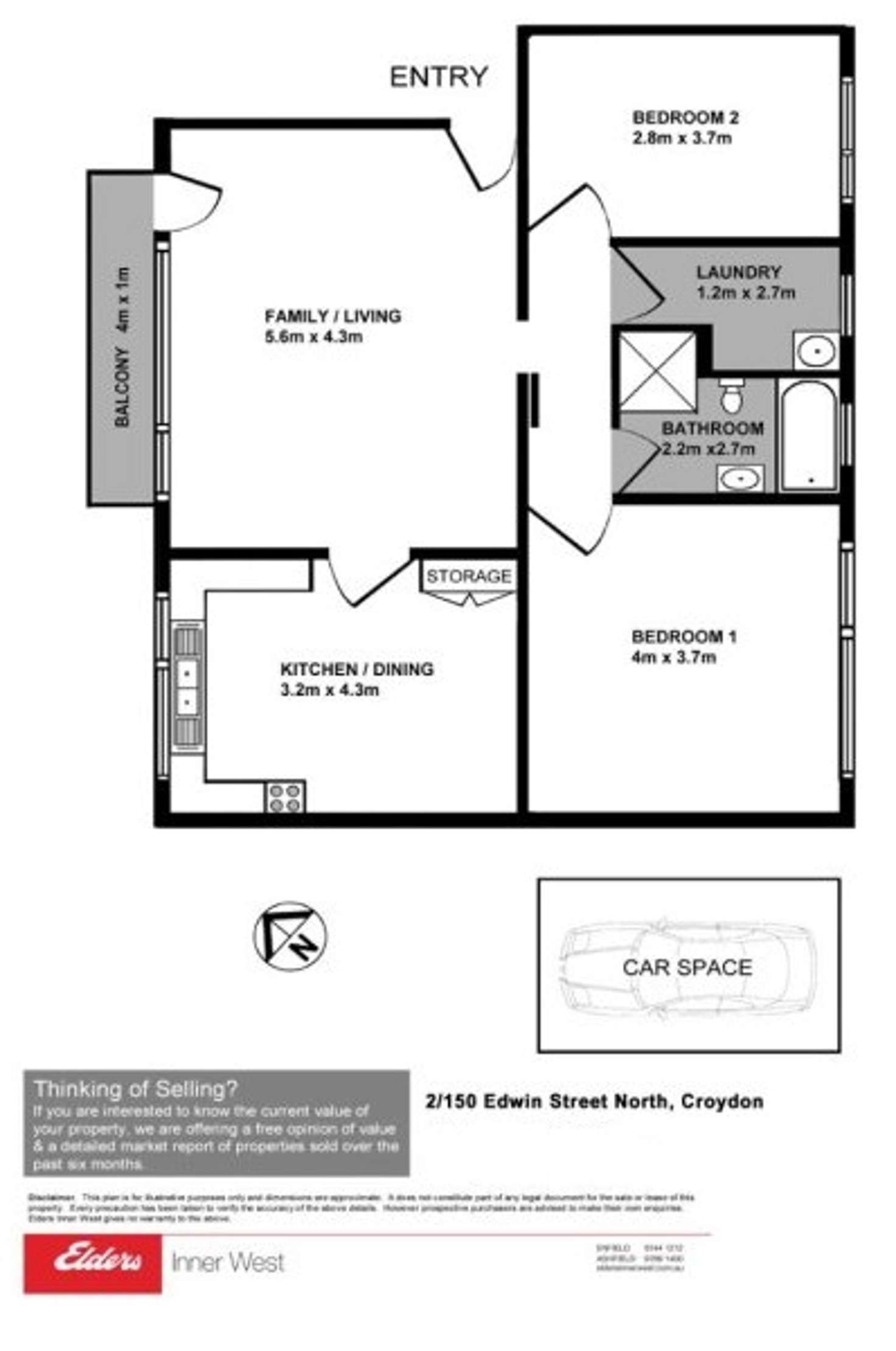 Floorplan of Homely unit listing, 2/150 Edwin Street North, Croydon NSW 2132