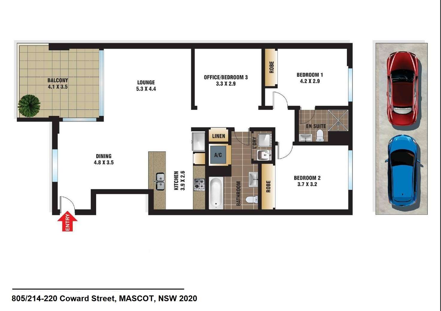Floorplan of Homely apartment listing, 805/212-220 Coward Street, Mascot NSW 2020