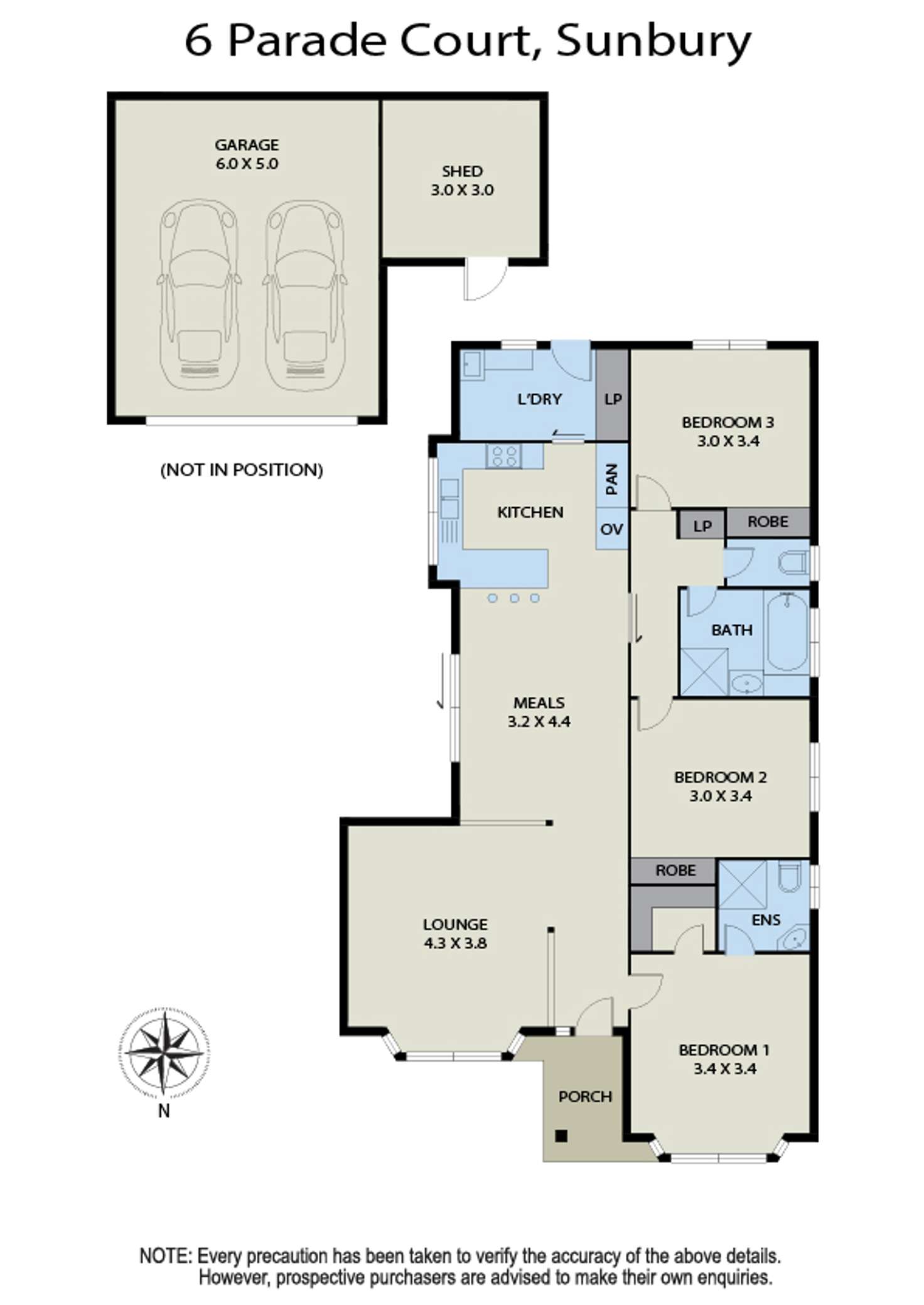 Floorplan of Homely house listing, 6 Parade Court, Sunbury VIC 3429