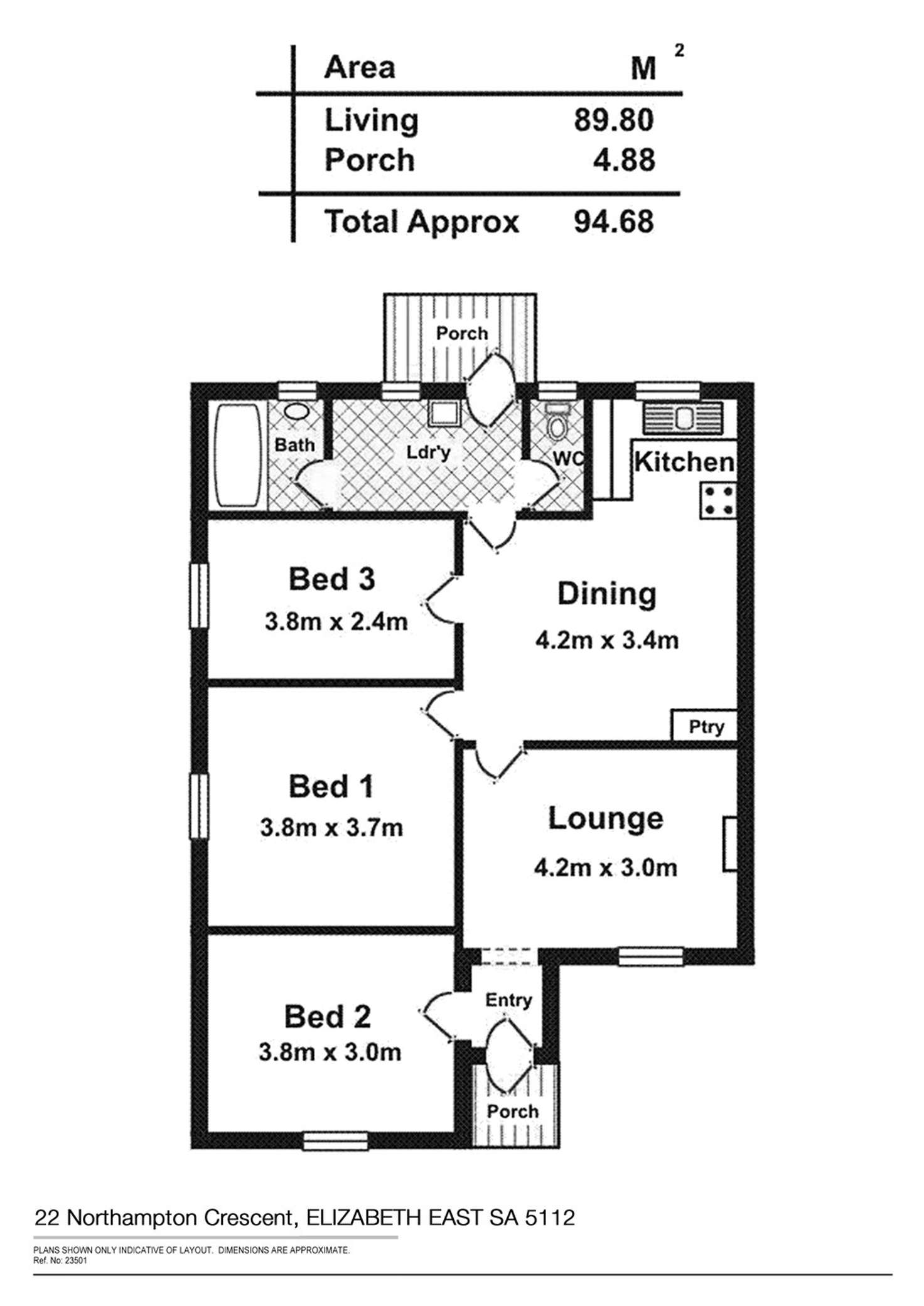 Floorplan of Homely house listing, 22 Northampton Crescent, Elizabeth East SA 5112