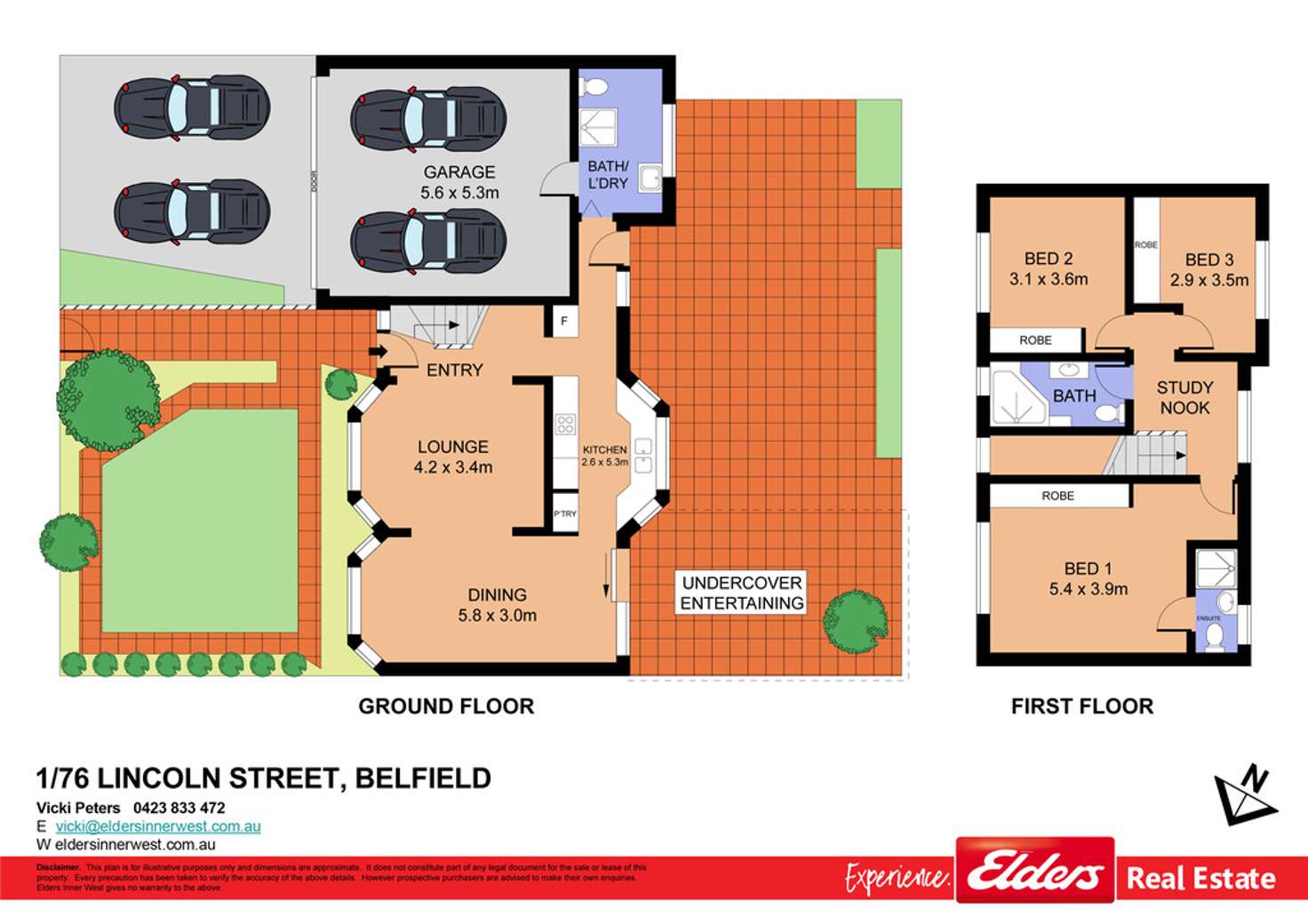 Floorplan of Homely townhouse listing, 1/76 Lincoln Street, Belfield NSW 2191