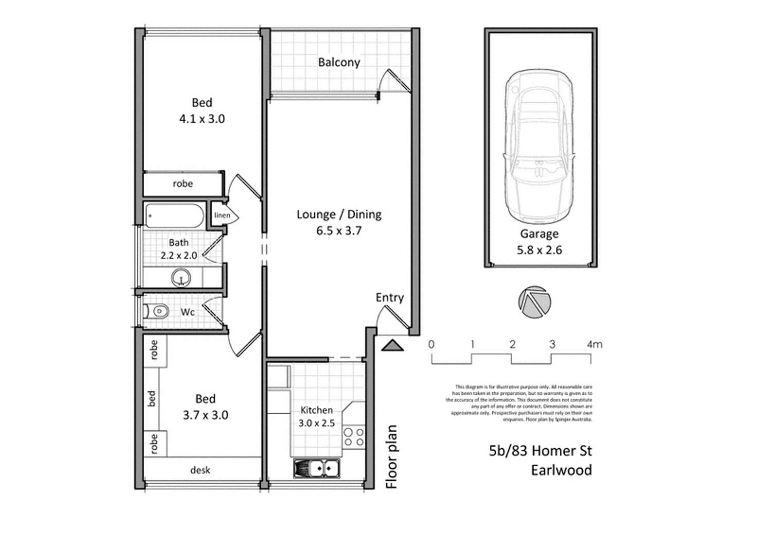 Floorplan of Homely apartment listing, 5b DormieHouse 83 Homer Street, Earlwood NSW 2206