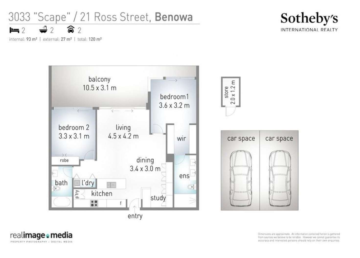 Floorplan of Homely apartment listing, 3033 'Scape' 21 Ross Street, Benowa QLD 4217