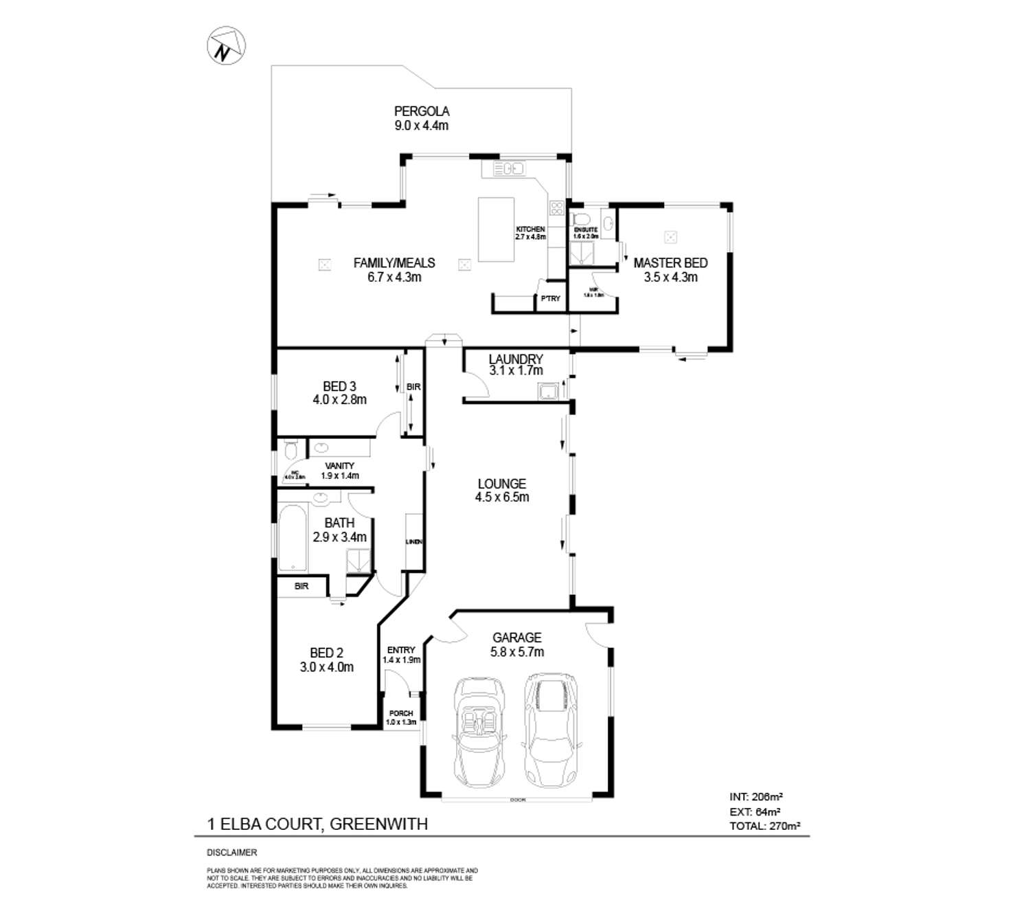 Floorplan of Homely house listing, 1 Elba Court, Greenwith SA 5125