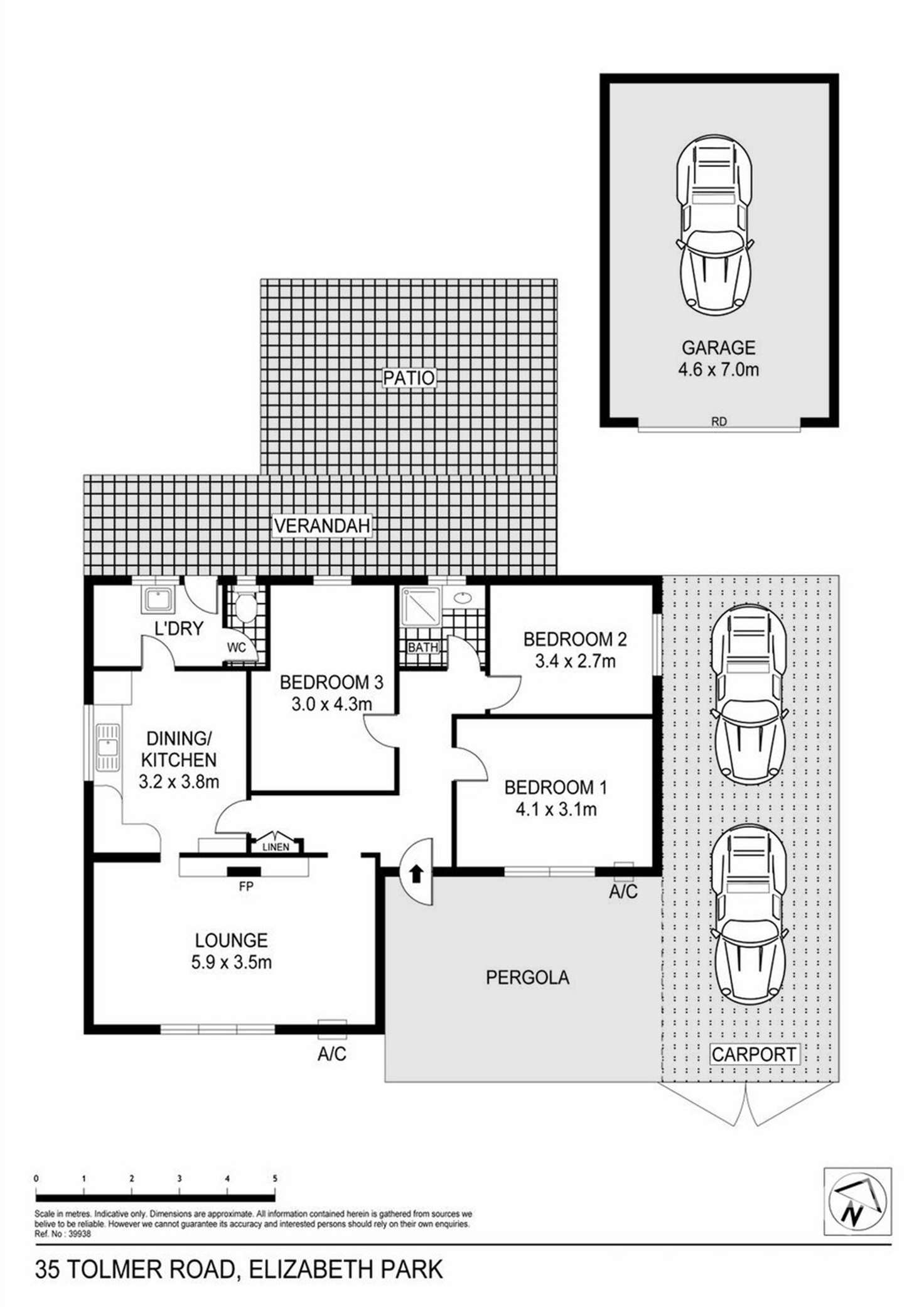Floorplan of Homely house listing, 35 Tolmer Road, Elizabeth Park SA 5113