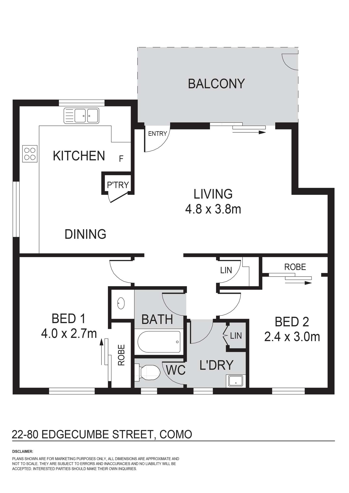 Floorplan of Homely villa listing, 22/80 Edgecumbe Street, Como WA 6152