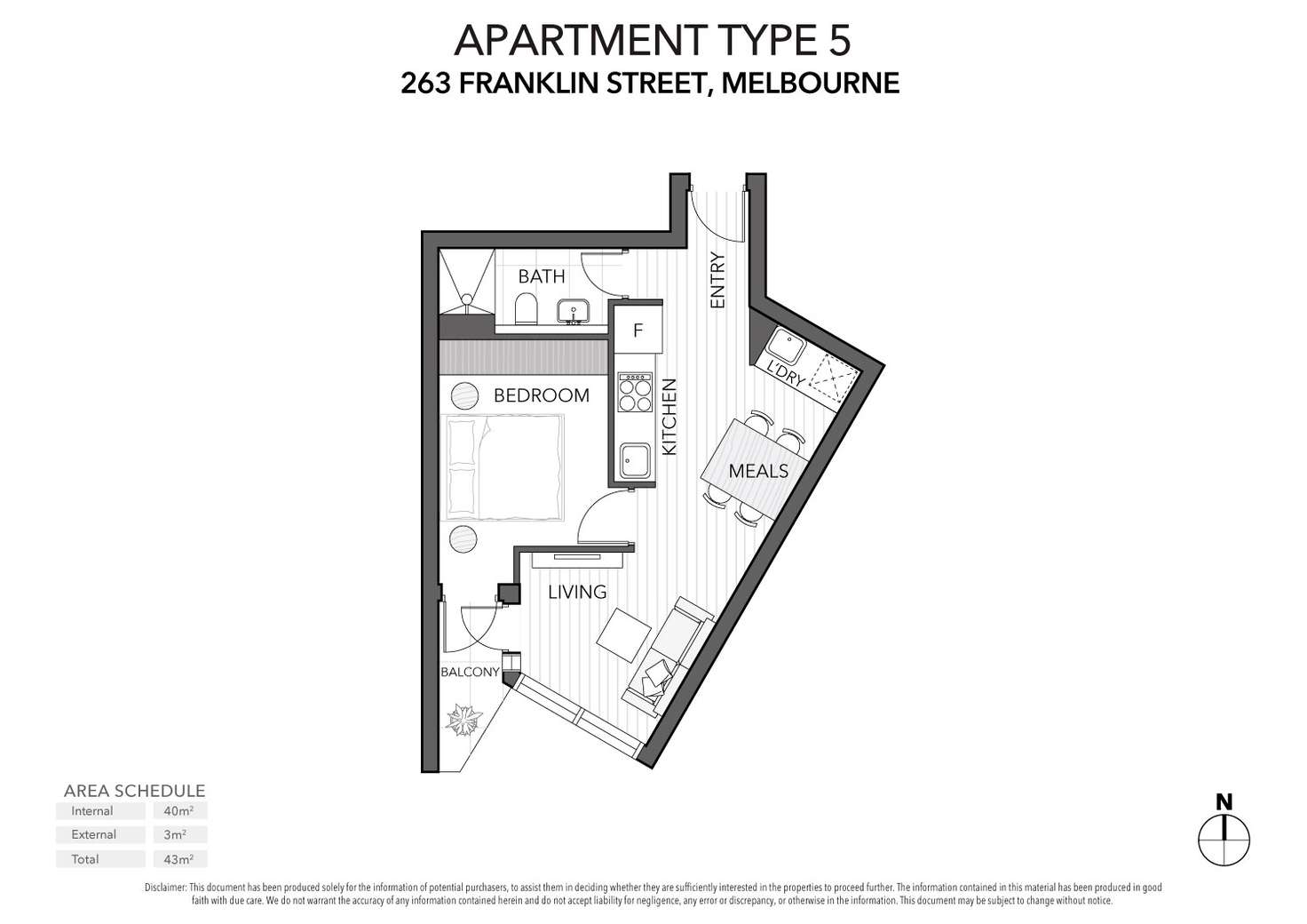 Floorplan of Homely apartment listing, 304/263 Franklin Street, Melbourne VIC 3004