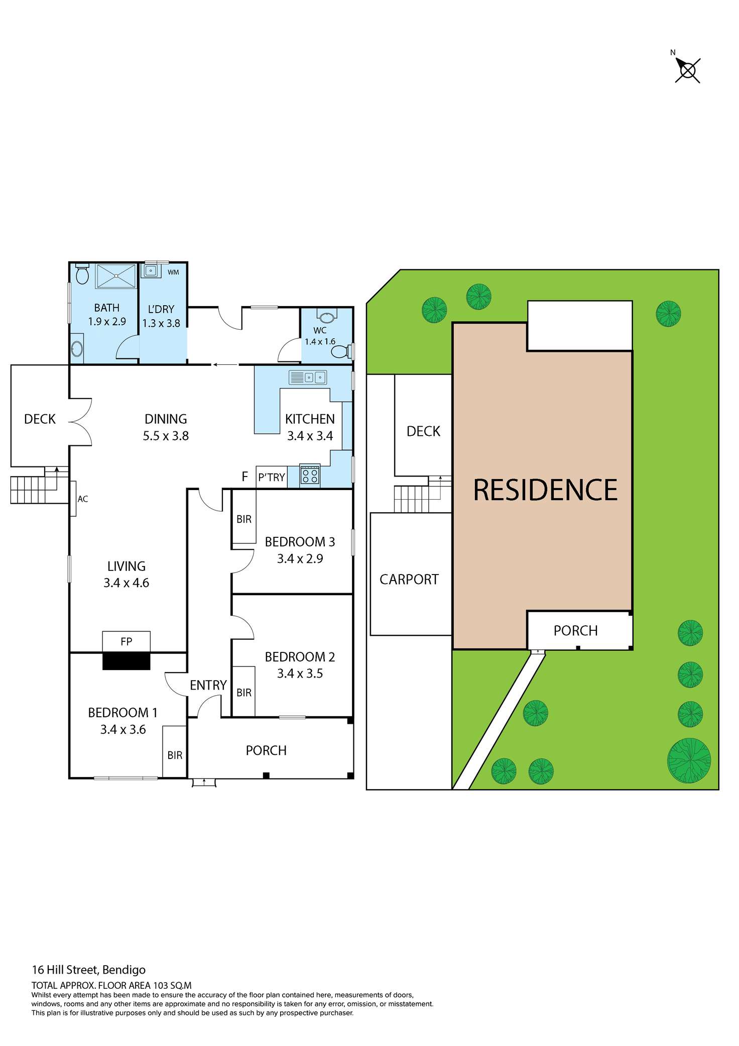 Floorplan of Homely house listing, 16 Hill Street, Bendigo VIC 3550
