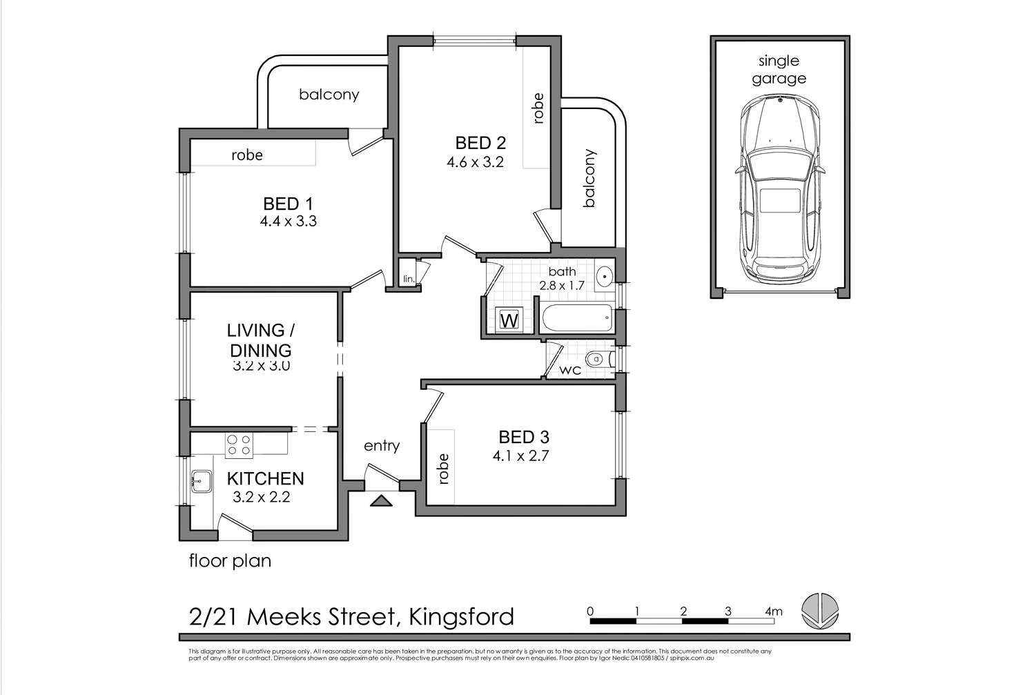 Floorplan of Homely apartment listing, 2/21 Meeks Street, Kingsford NSW 2032