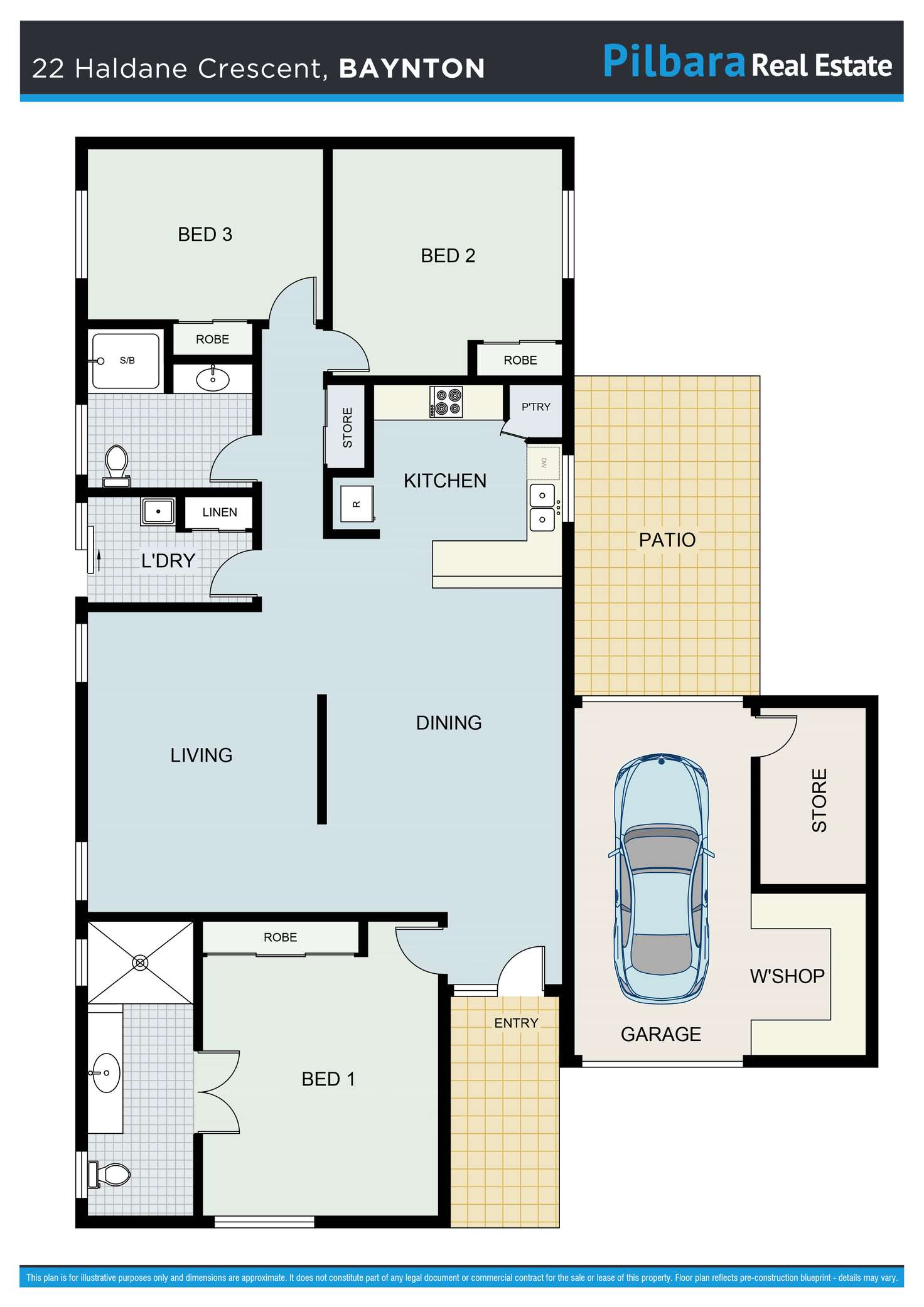 Floorplan of Homely house listing, 22 Haldane Crescent, Baynton WA 6714