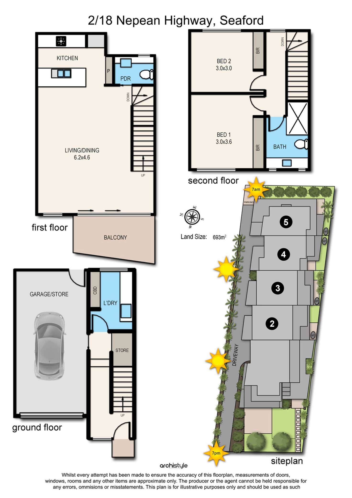 Floorplan of Homely unit listing, 2/18 Nepean Highway, Seaford VIC 3198