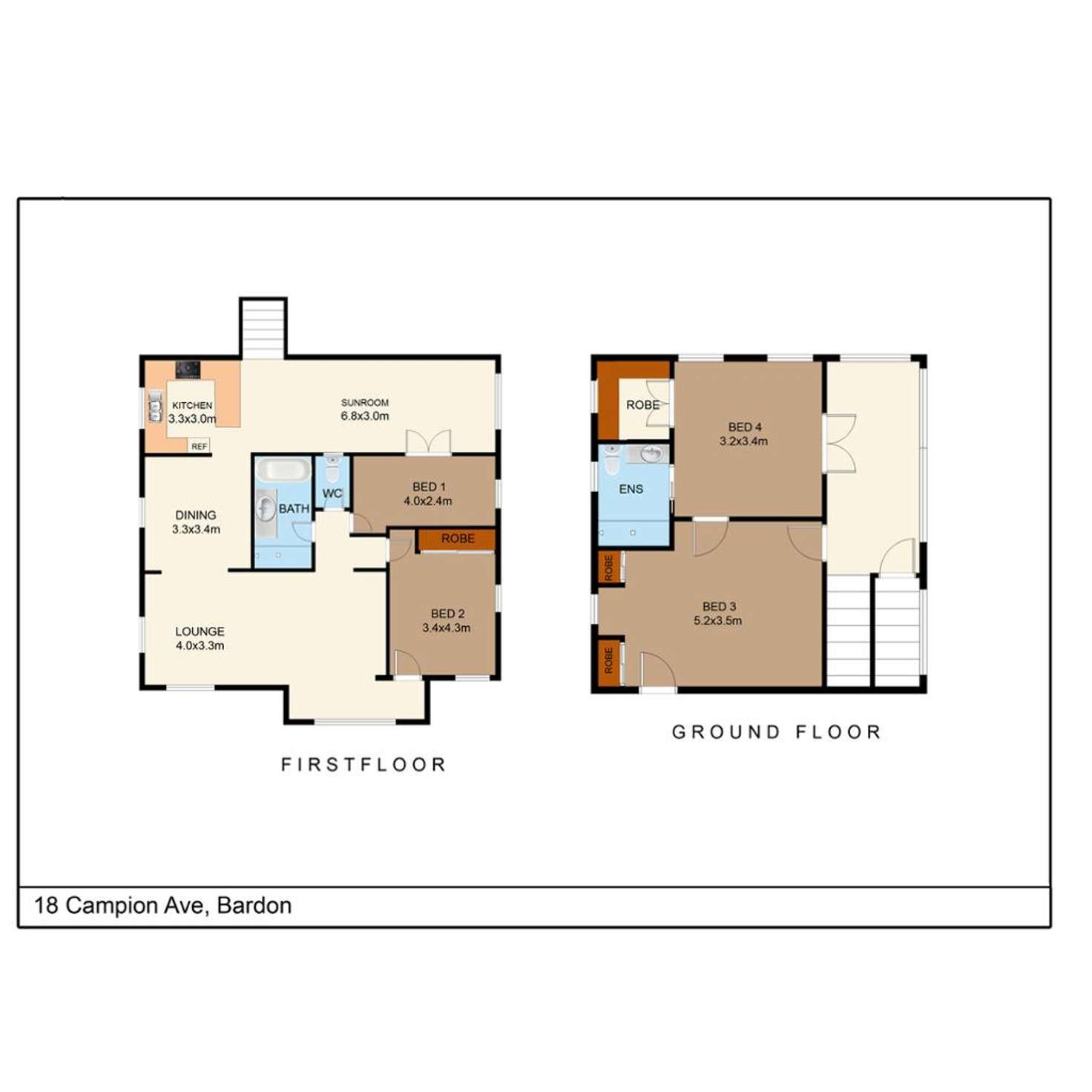 Floorplan of Homely house listing, 18 Campion Avenue, Bardon QLD 4065