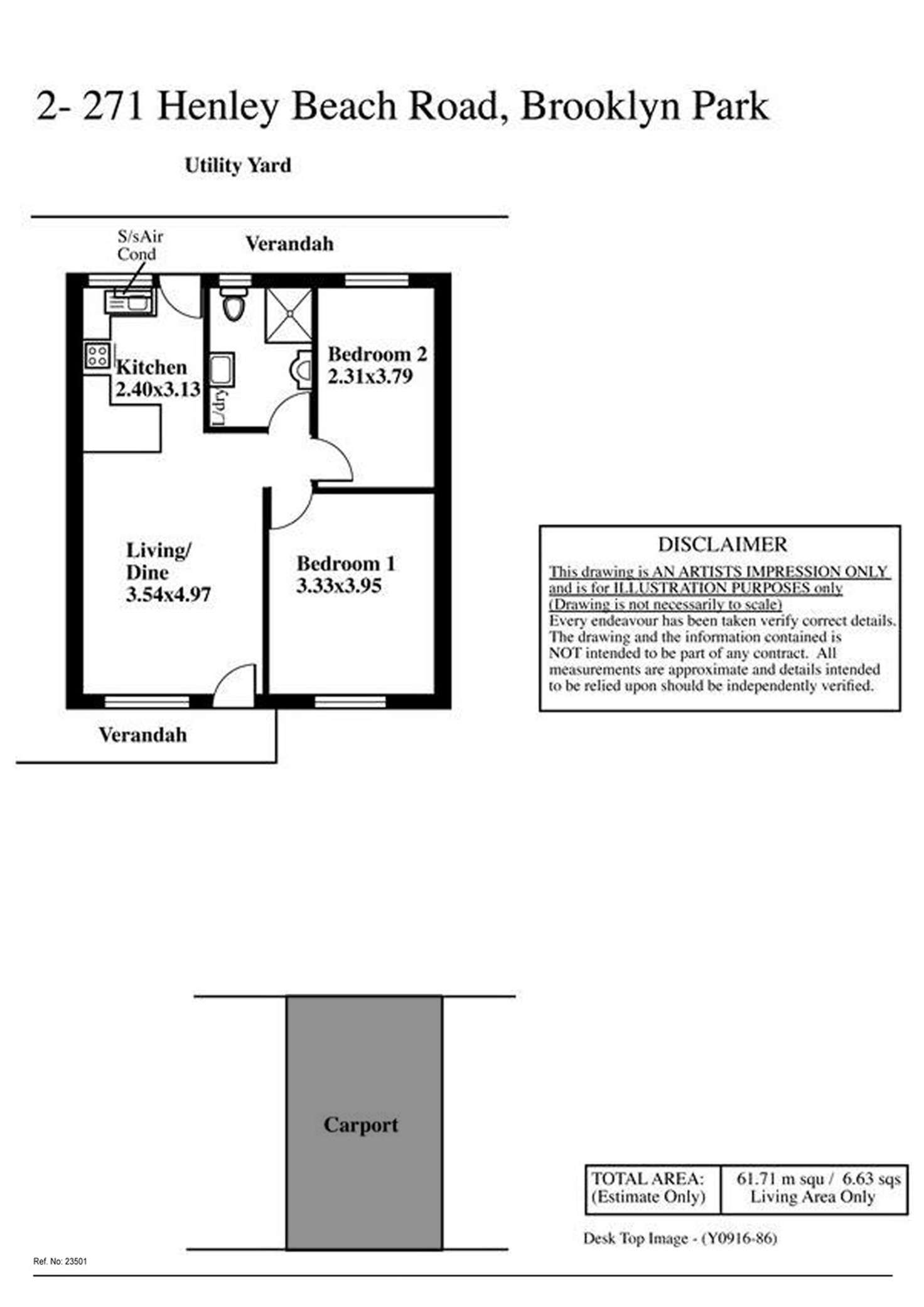 Floorplan of Homely unit listing, 2/271 Henley Beach Road, Brooklyn Park SA 5032