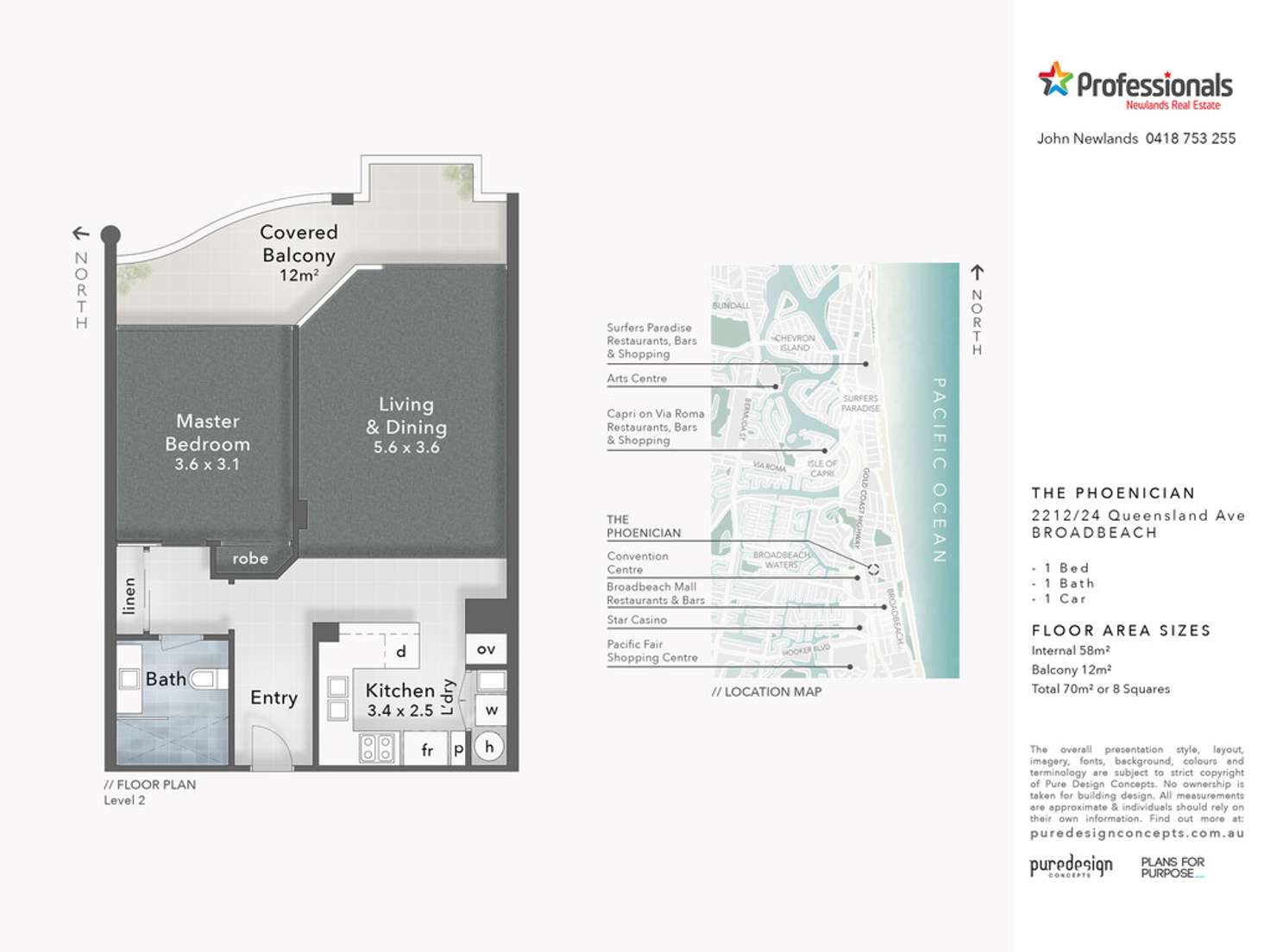 Floorplan of Homely unit listing, 2212 The Phoenician 24 Queensland Avenue, Broadbeach QLD 4218