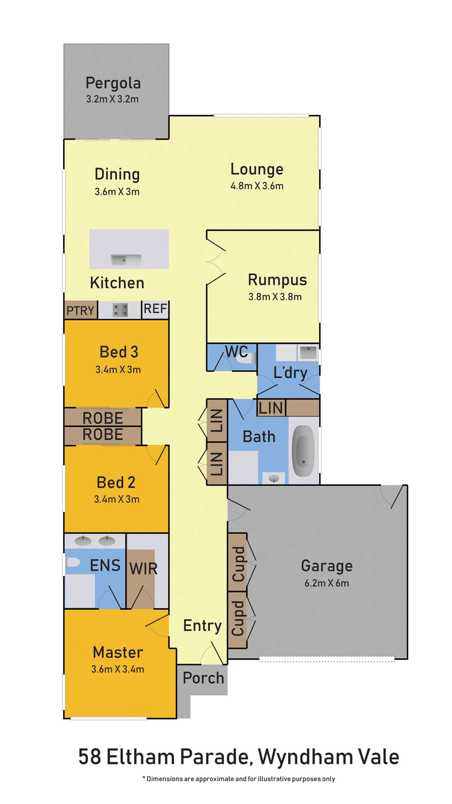 Floorplan of Homely house listing, 58 Eltham Parade, Manor Lakes VIC 3024