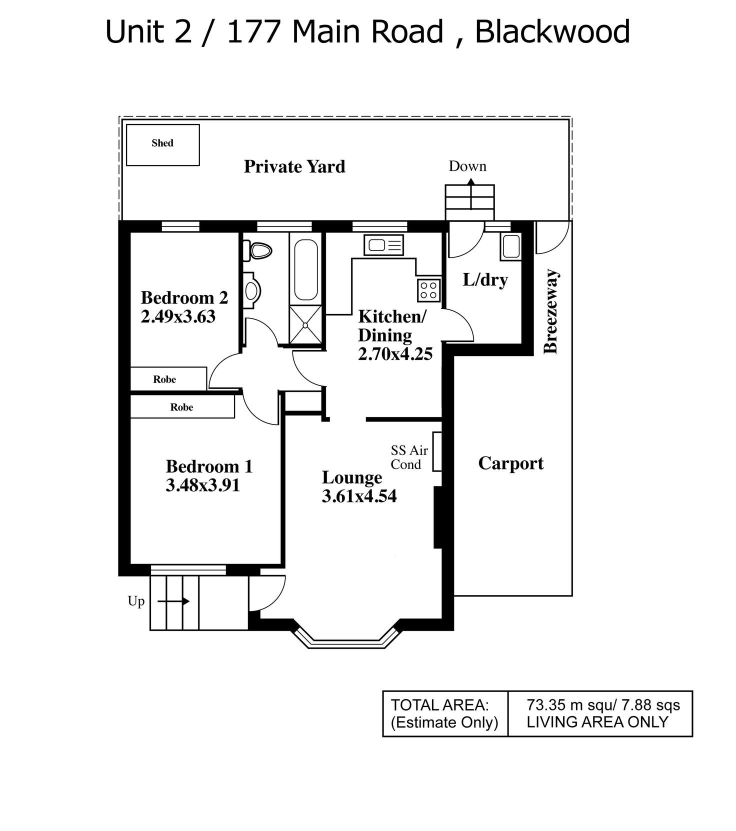 Floorplan of Homely unit listing, 2/177 Main Road, Blackwood SA 5051