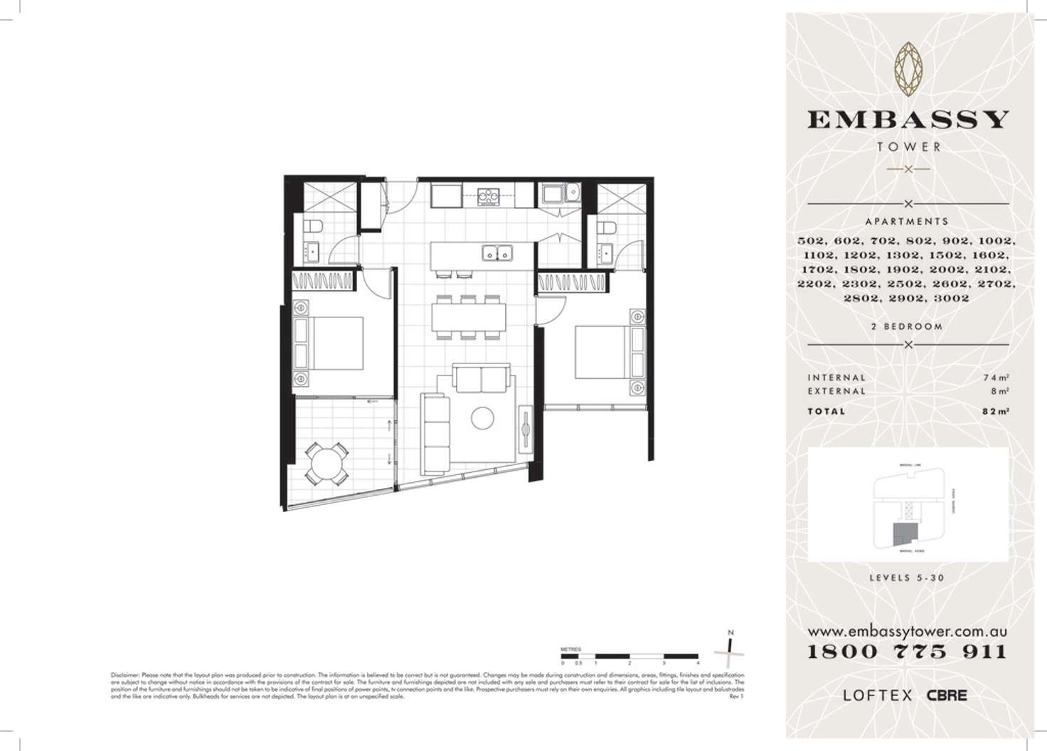 Floorplan of Homely apartment listing, 1102/1 Marshall Avenue, St Leonards NSW 2065