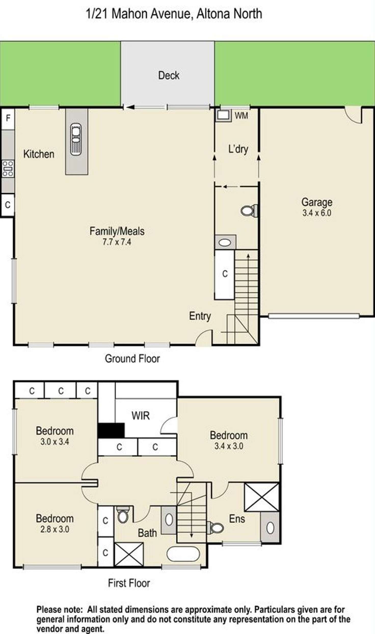 Floorplan of Homely townhouse listing, 1/21 Mahon Avenue, Altona North VIC 3025