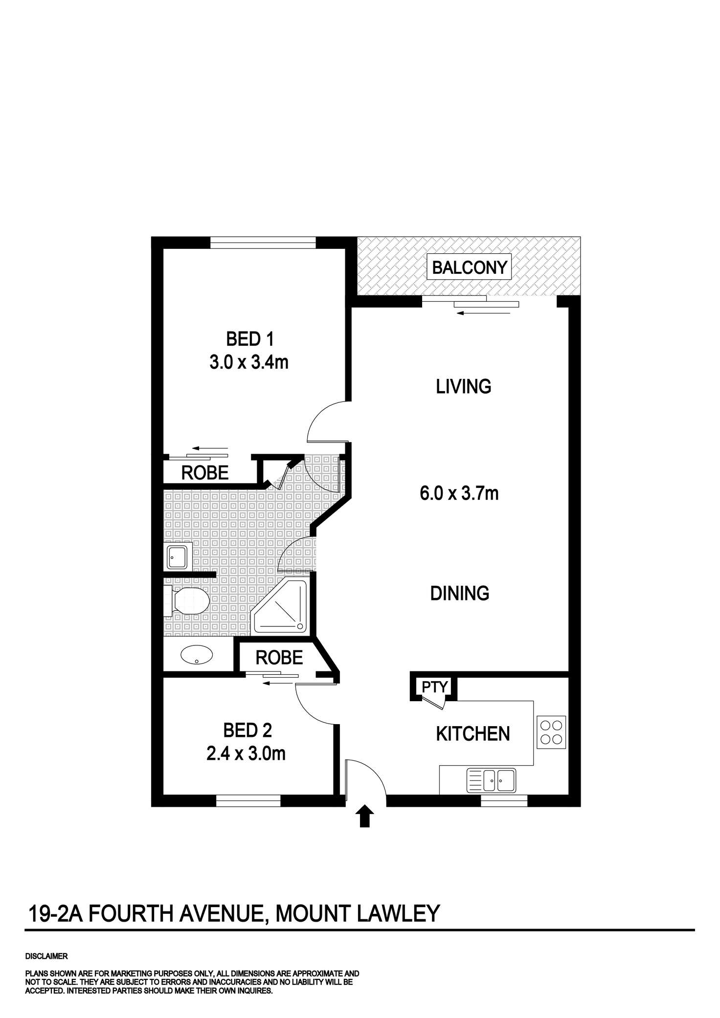 Floorplan of Homely apartment listing, 19/2A Fourth Avenue, Mount Lawley WA 6050