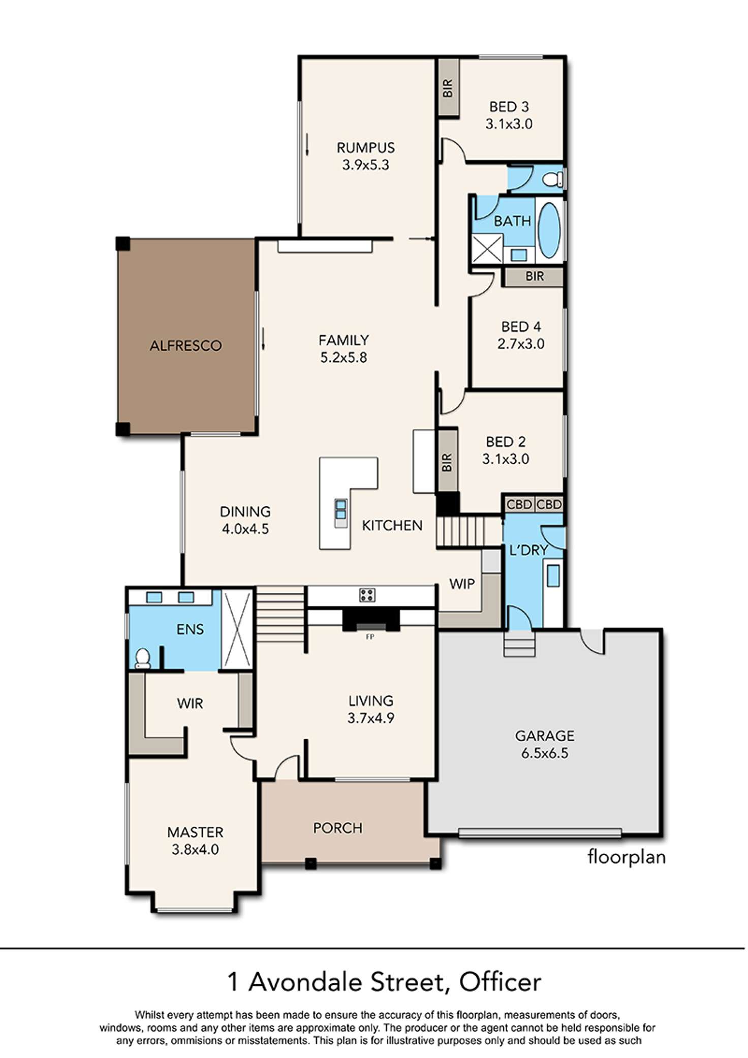 Floorplan of Homely house listing, 1 Avondale Street, Officer VIC 3809