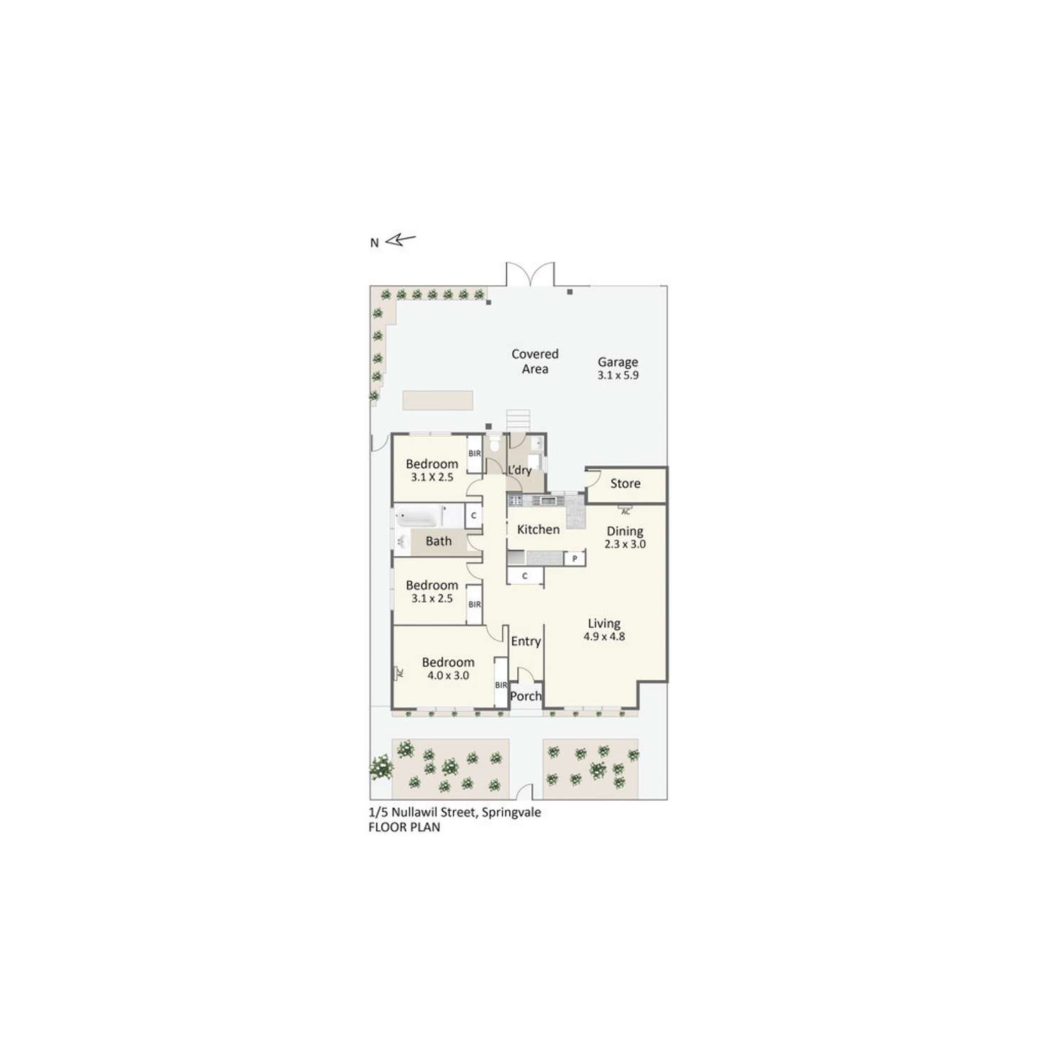 Floorplan of Homely unit listing, 1/5 Nullawil Street, Springvale VIC 3171
