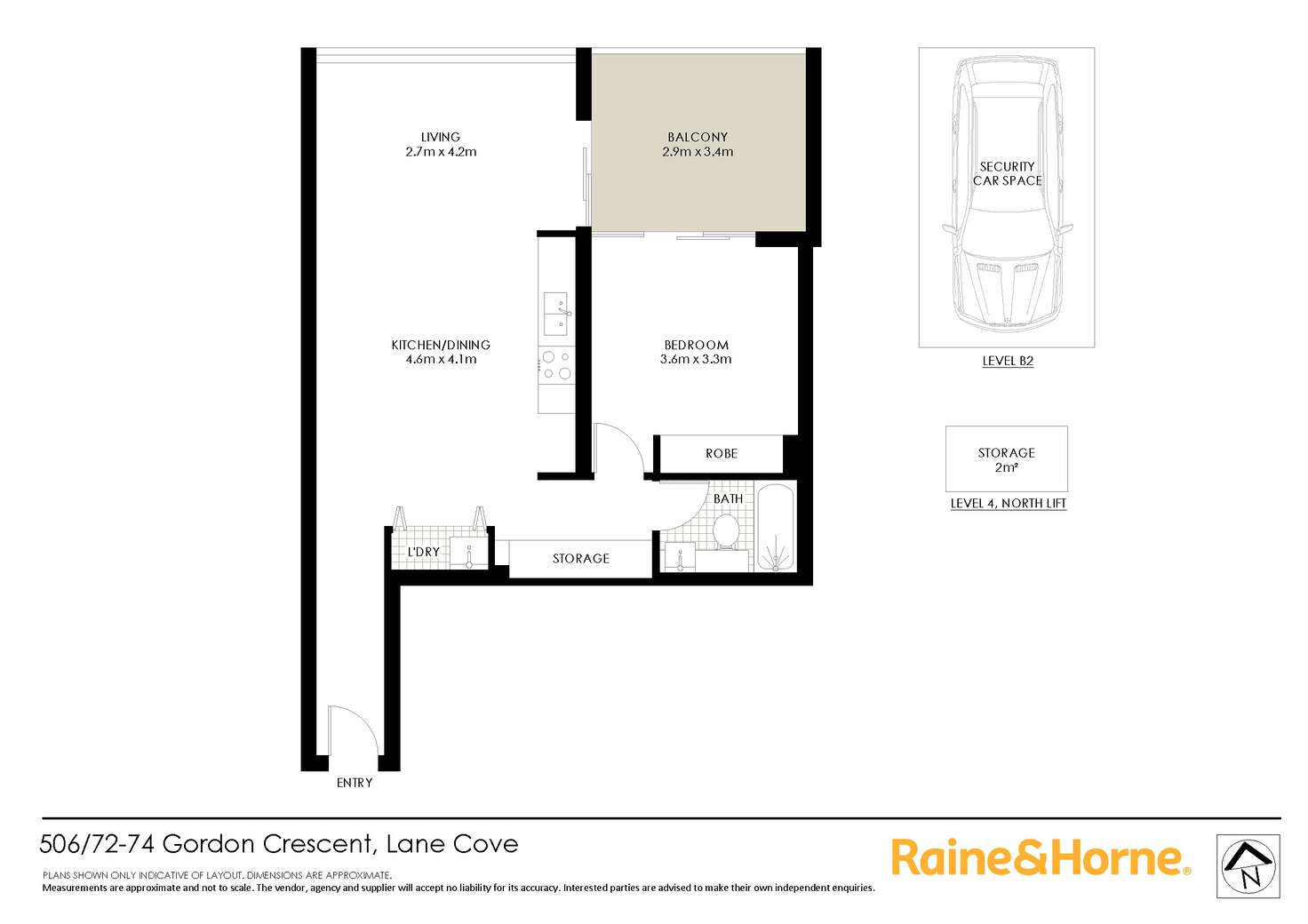 Floorplan of Homely apartment listing, 506/72-74 Gordon Crescent, Lane Cove NSW 2066