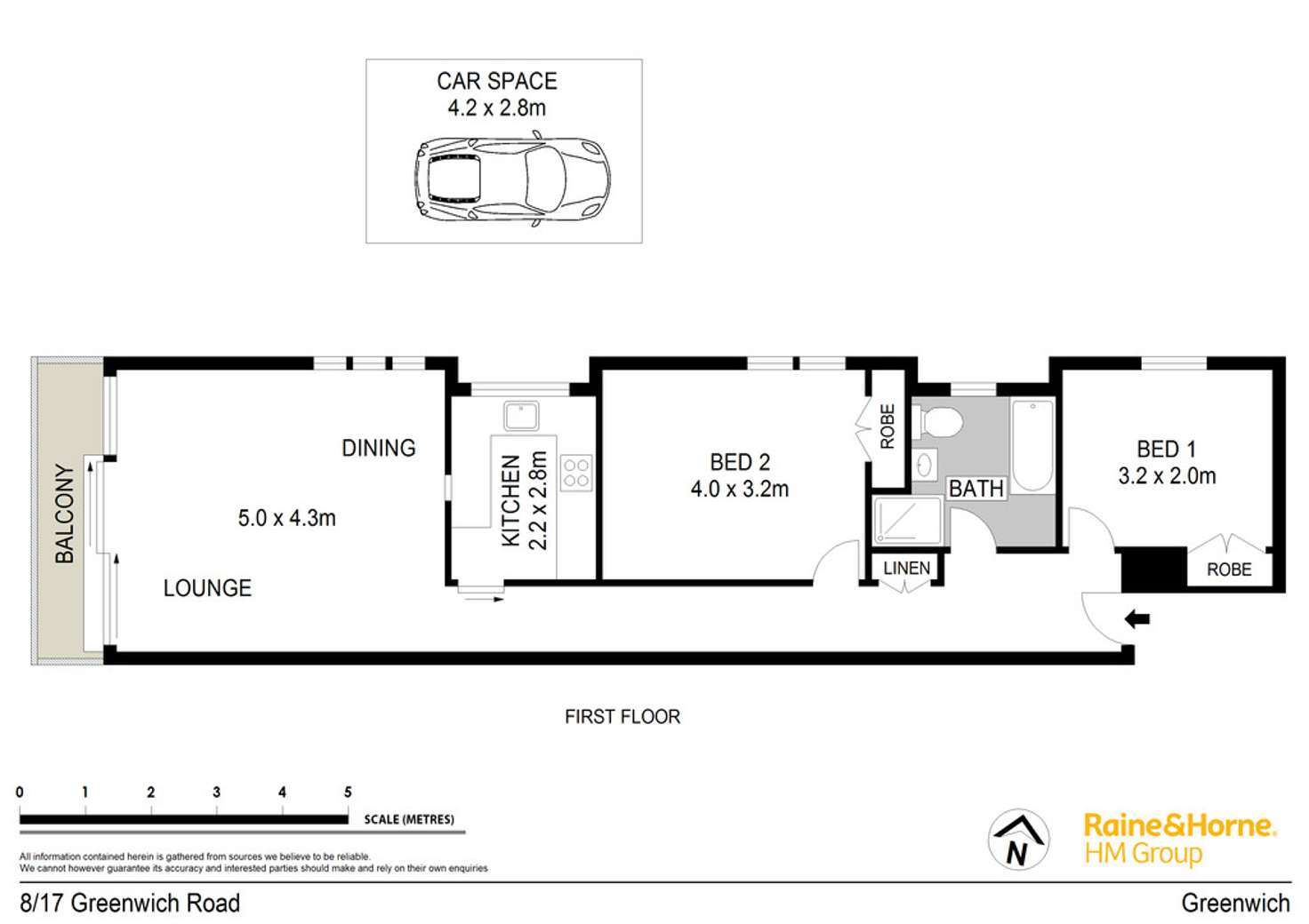 Floorplan of Homely unit listing, 8/17 Greenwich Road, Greenwich NSW 2065