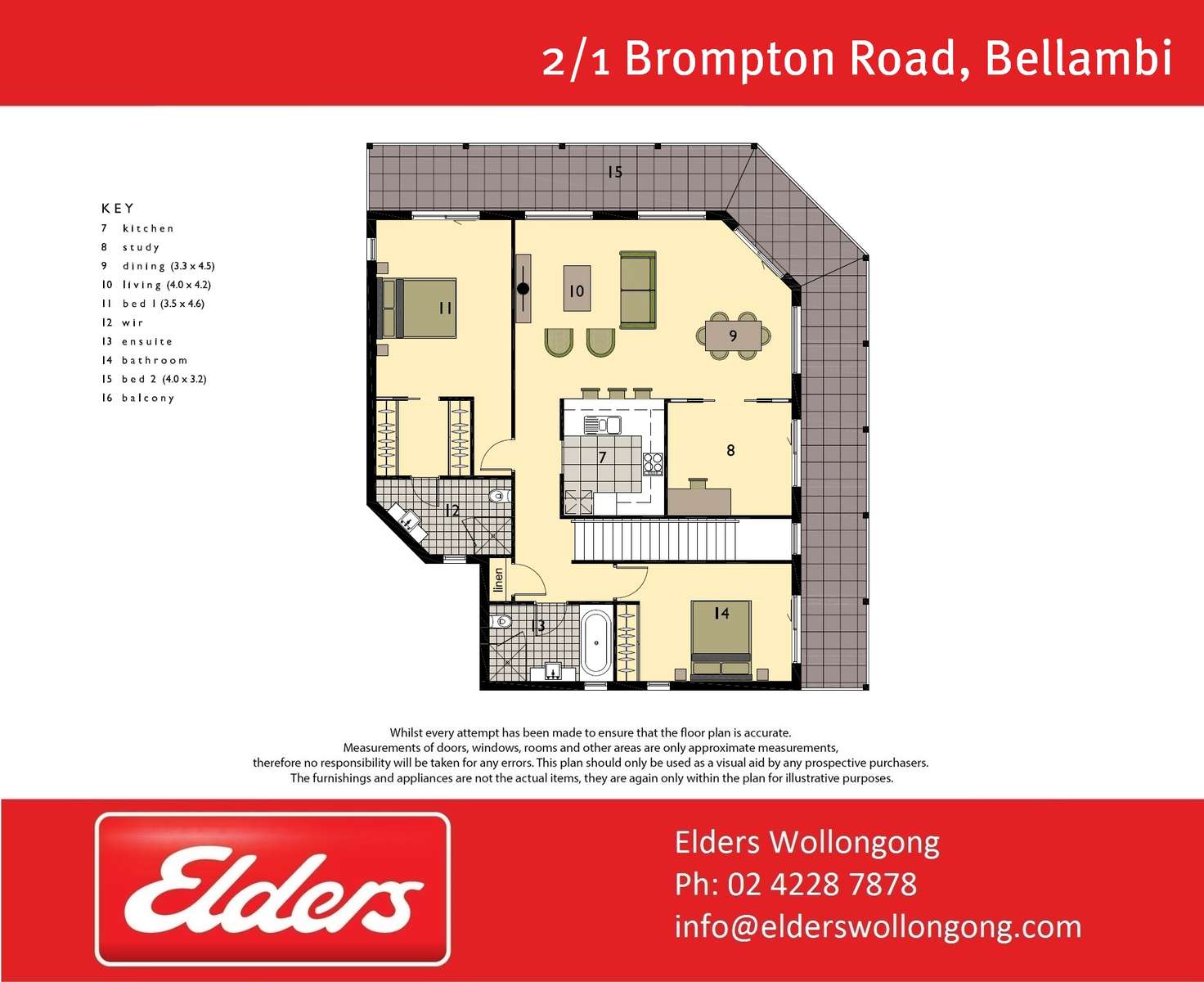 Floorplan of Homely unit listing, 2/1 Brompton Road, Bellambi NSW 2518