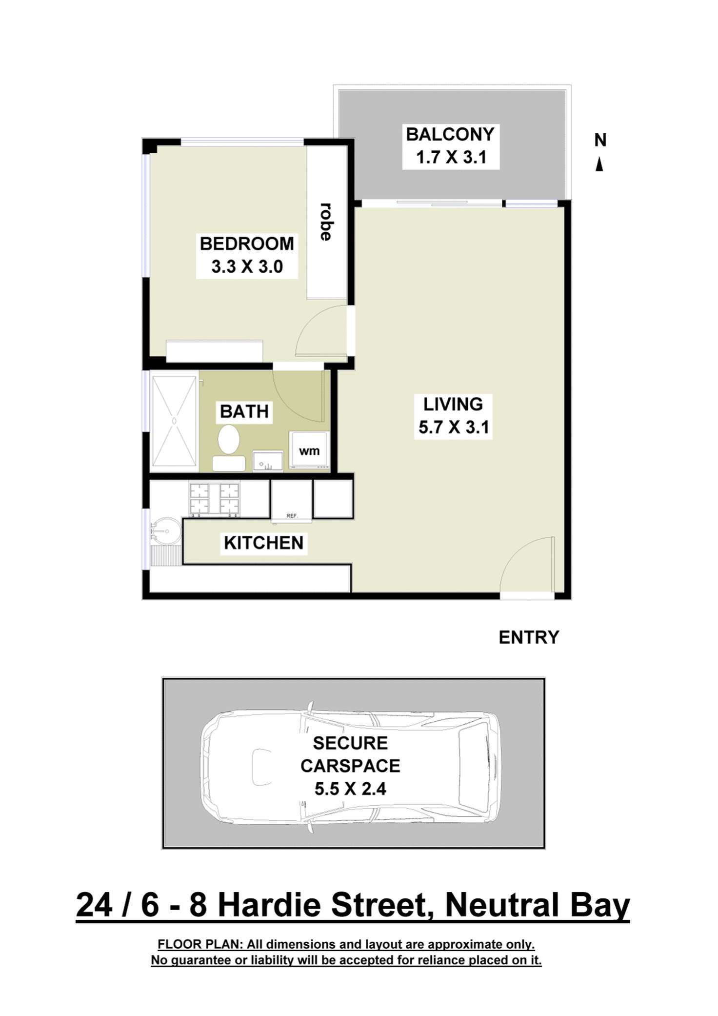 Floorplan of Homely apartment listing, 24/6-8 Hardie Street, Neutral Bay NSW 2089