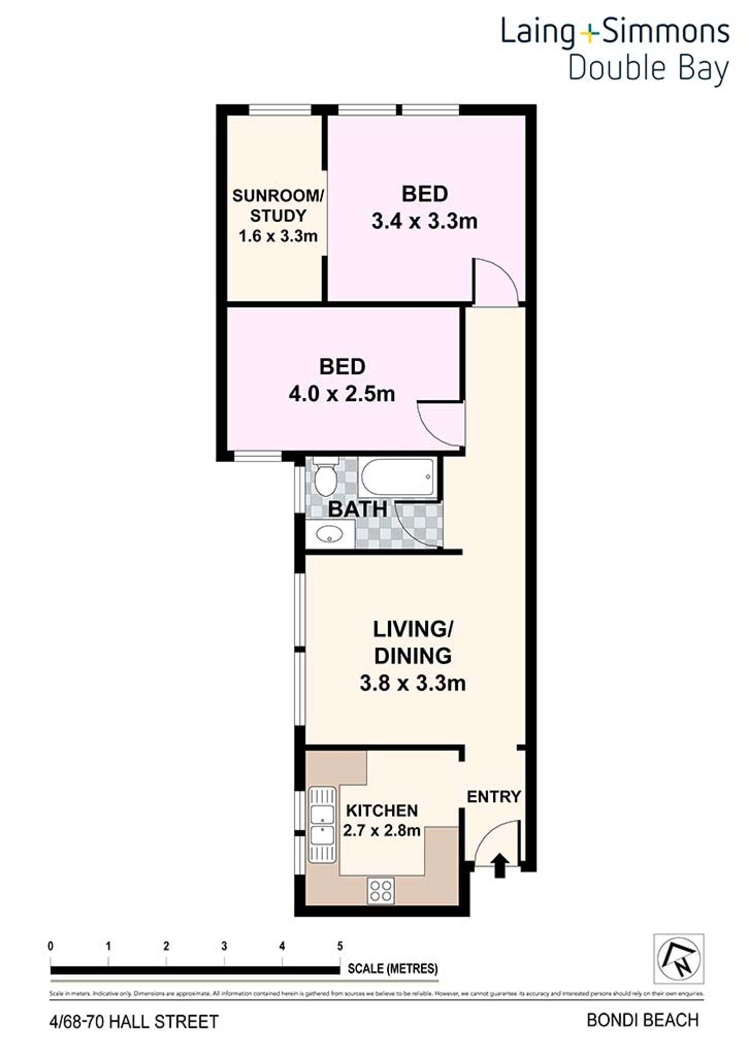 Floorplan of Homely apartment listing, 4/68 Hall Street, Bondi Beach NSW 2026