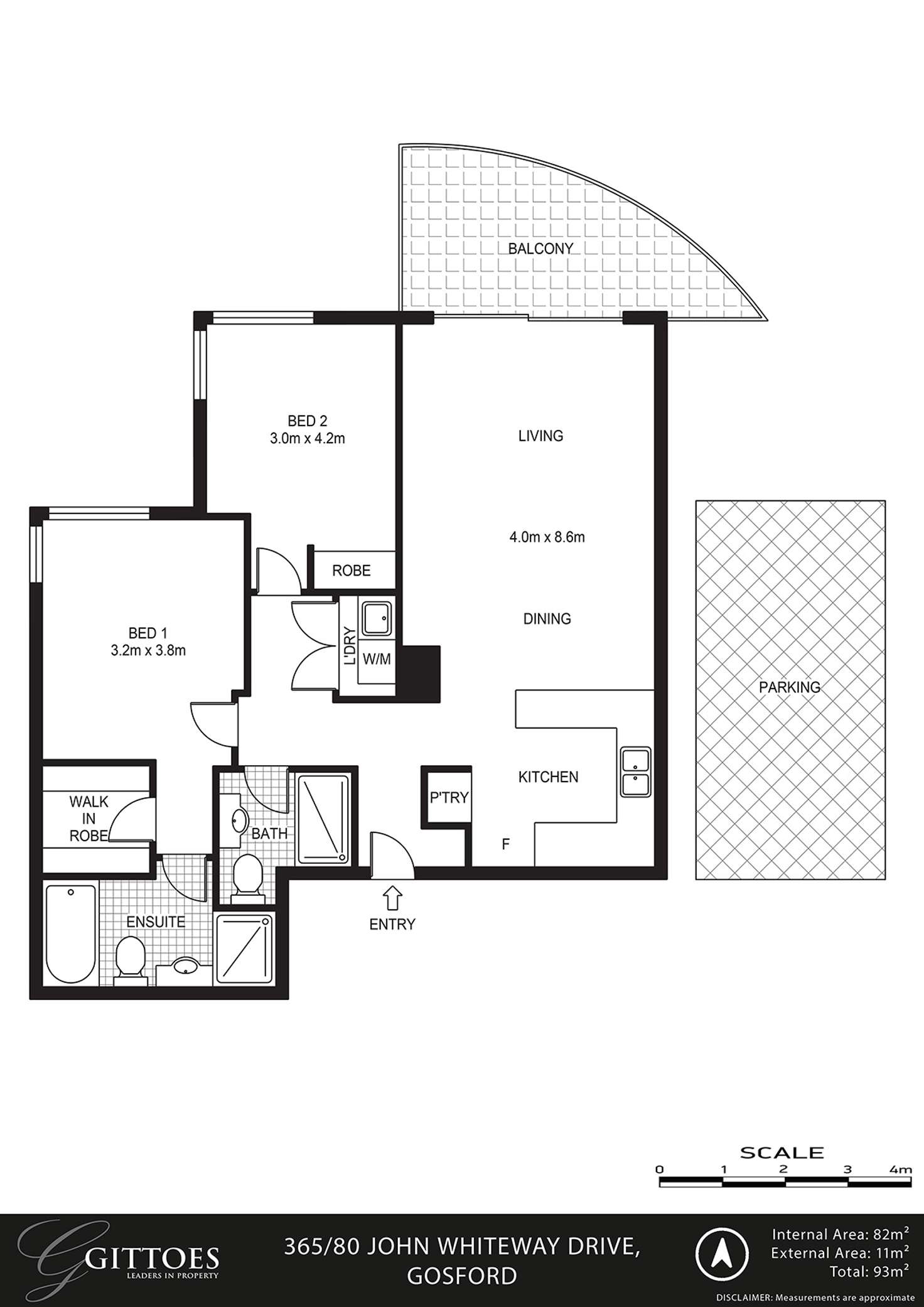 Floorplan of Homely unit listing, 365/80 John Whiteway Drive, Gosford NSW 2250
