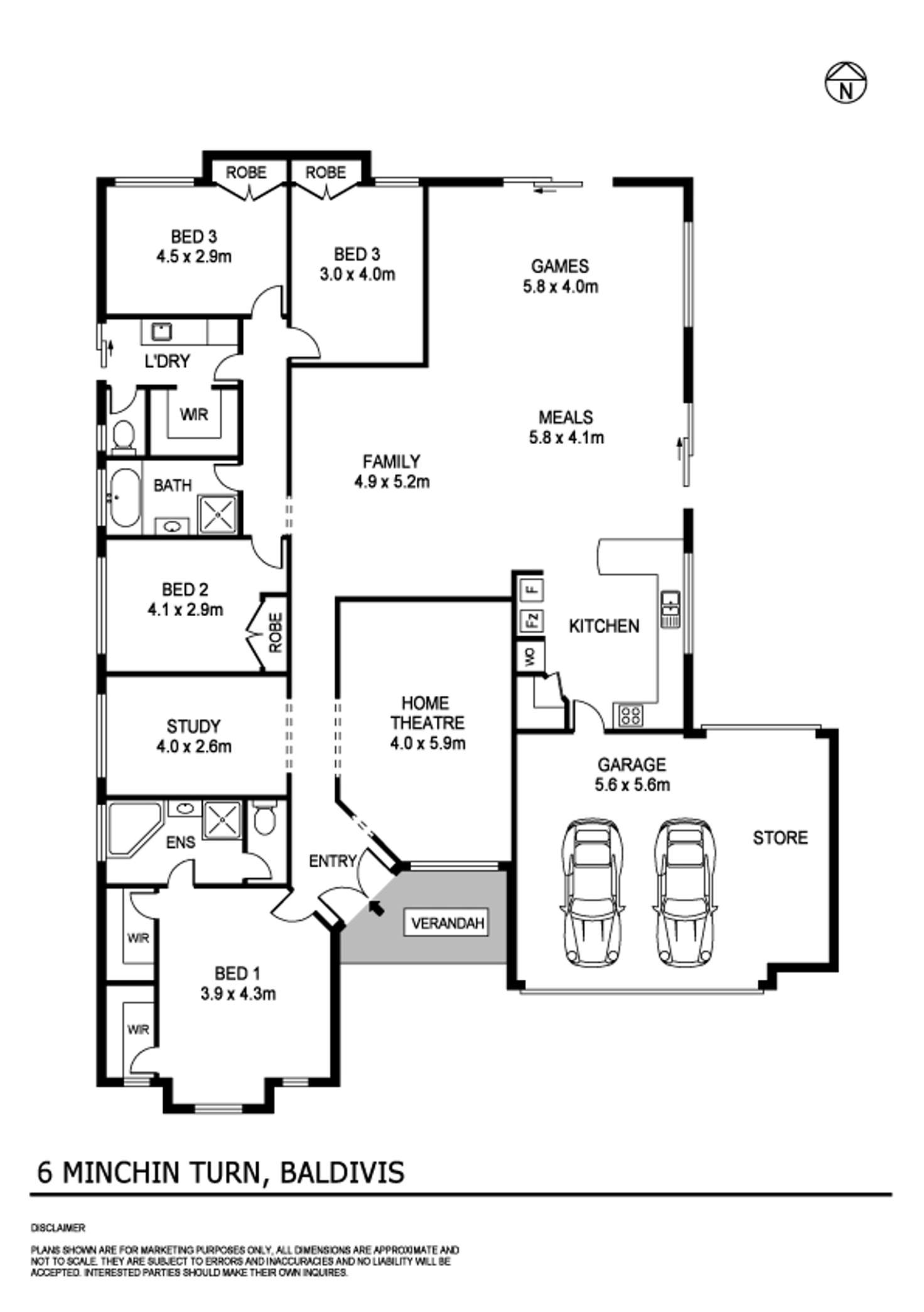 Floorplan of Homely house listing, 6 Minchin Turn, Baldivis WA 6171