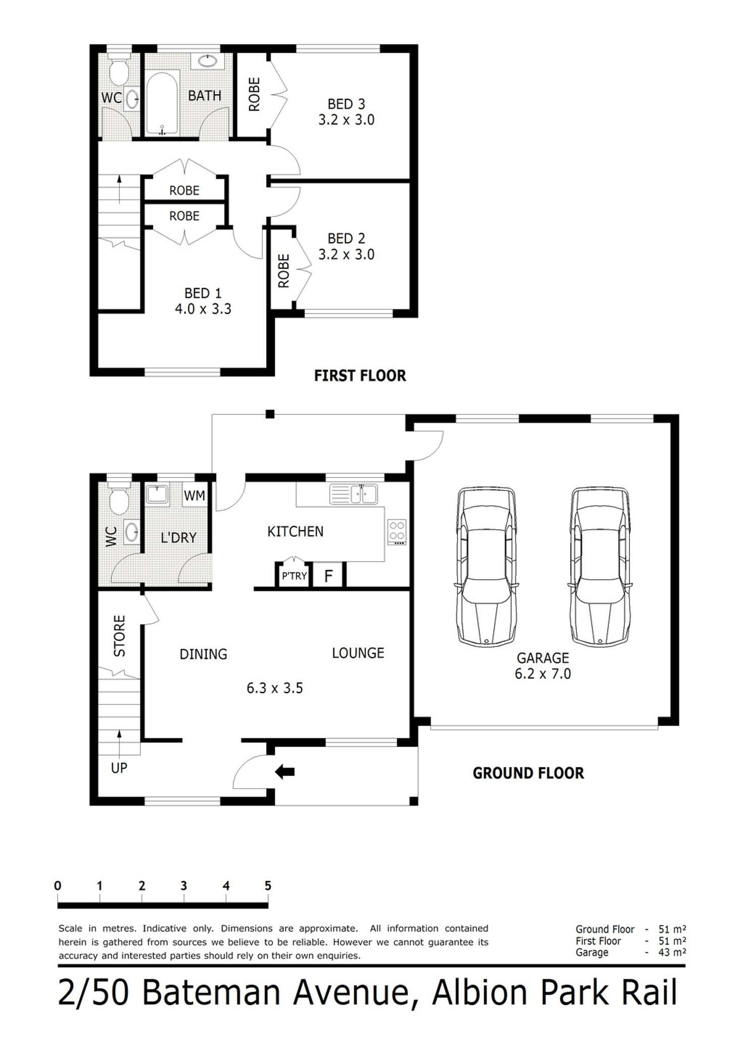 Floorplan of Homely townhouse listing, 2/50 Bateman Avenue, Albion Park Rail NSW 2527