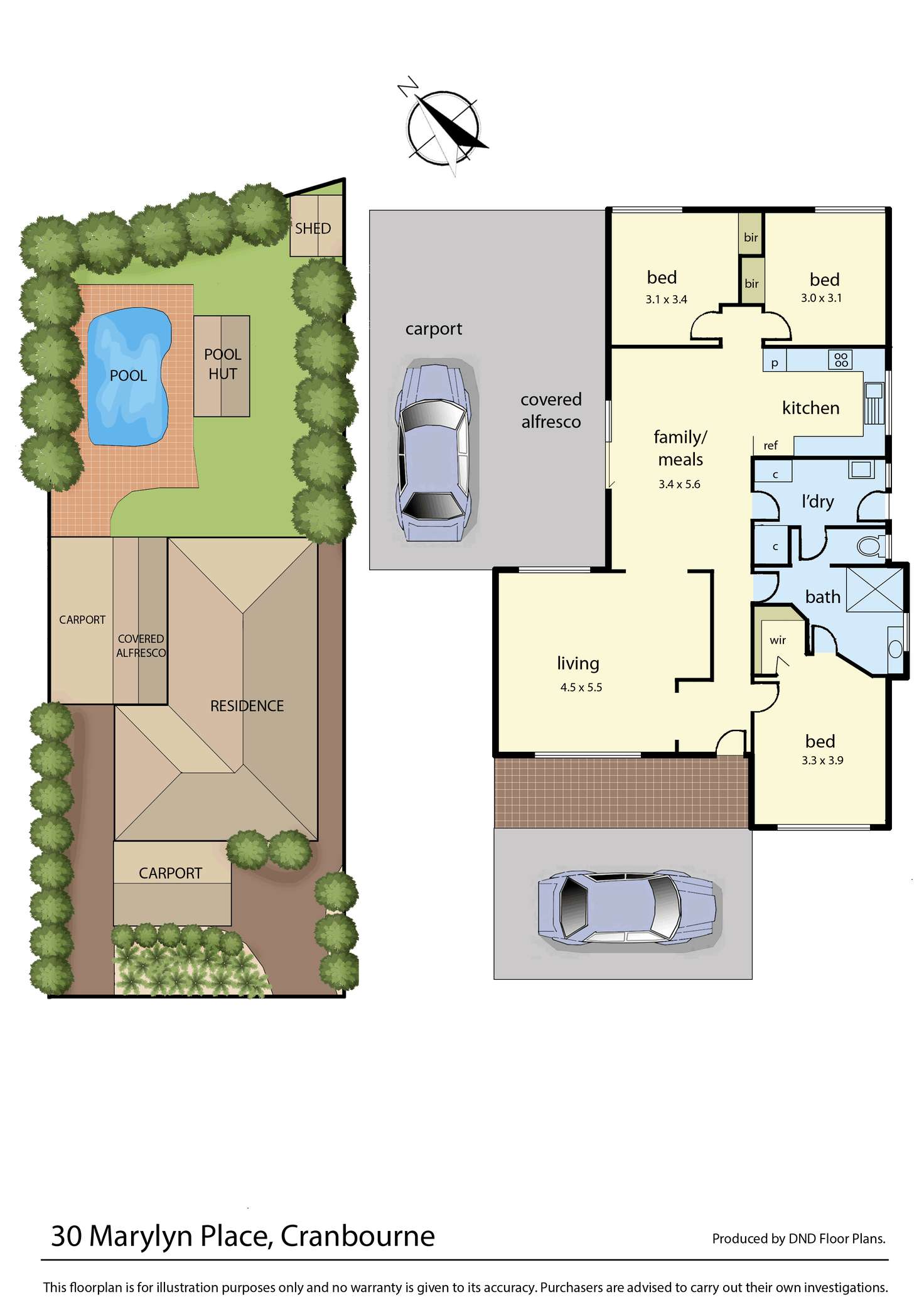 Floorplan of Homely house listing, 30 Marylyn Place, Cranbourne VIC 3977