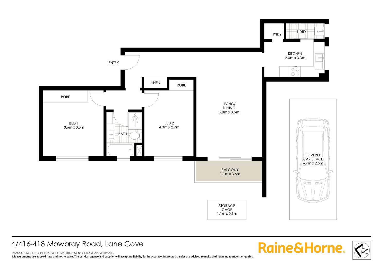 Floorplan of Homely apartment listing, 4/416-418 Mowbray Road, Lane Cove NSW 2066