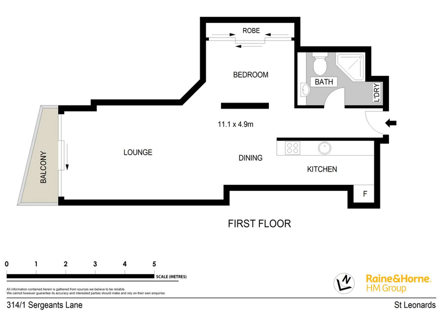 Floorplan of Homely unit listing, 314/1 Sergeants Lane, St Leonards NSW 2065