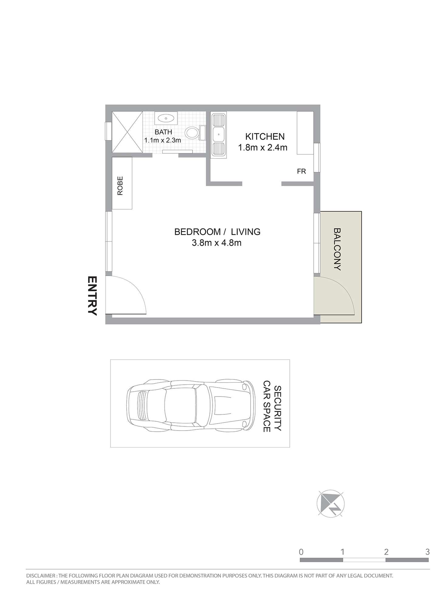 Floorplan of Homely studio listing, 49/8 Wylde Street, Potts Point NSW 2011