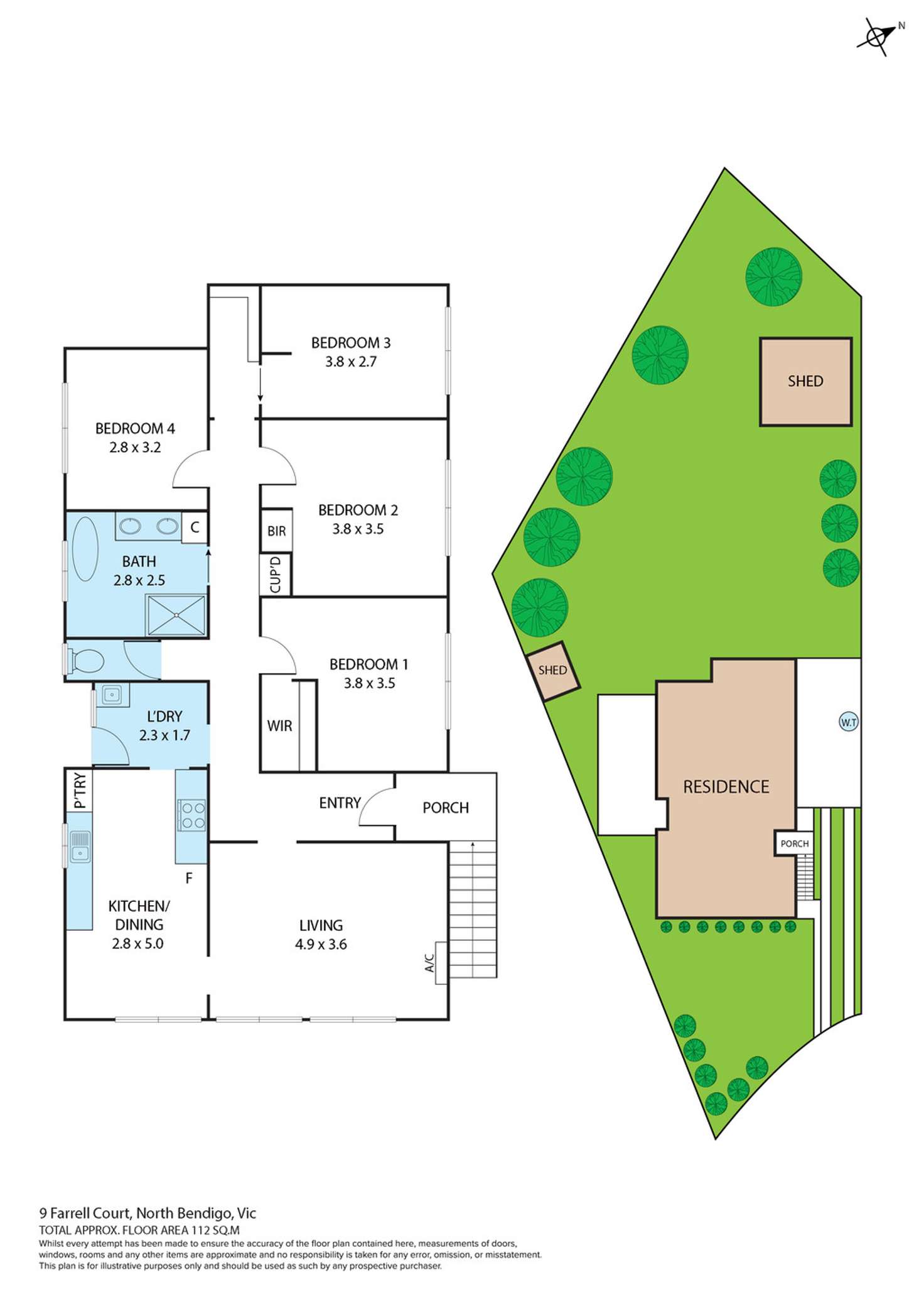 Floorplan of Homely house listing, 9 Farrell Court, North Bendigo VIC 3550