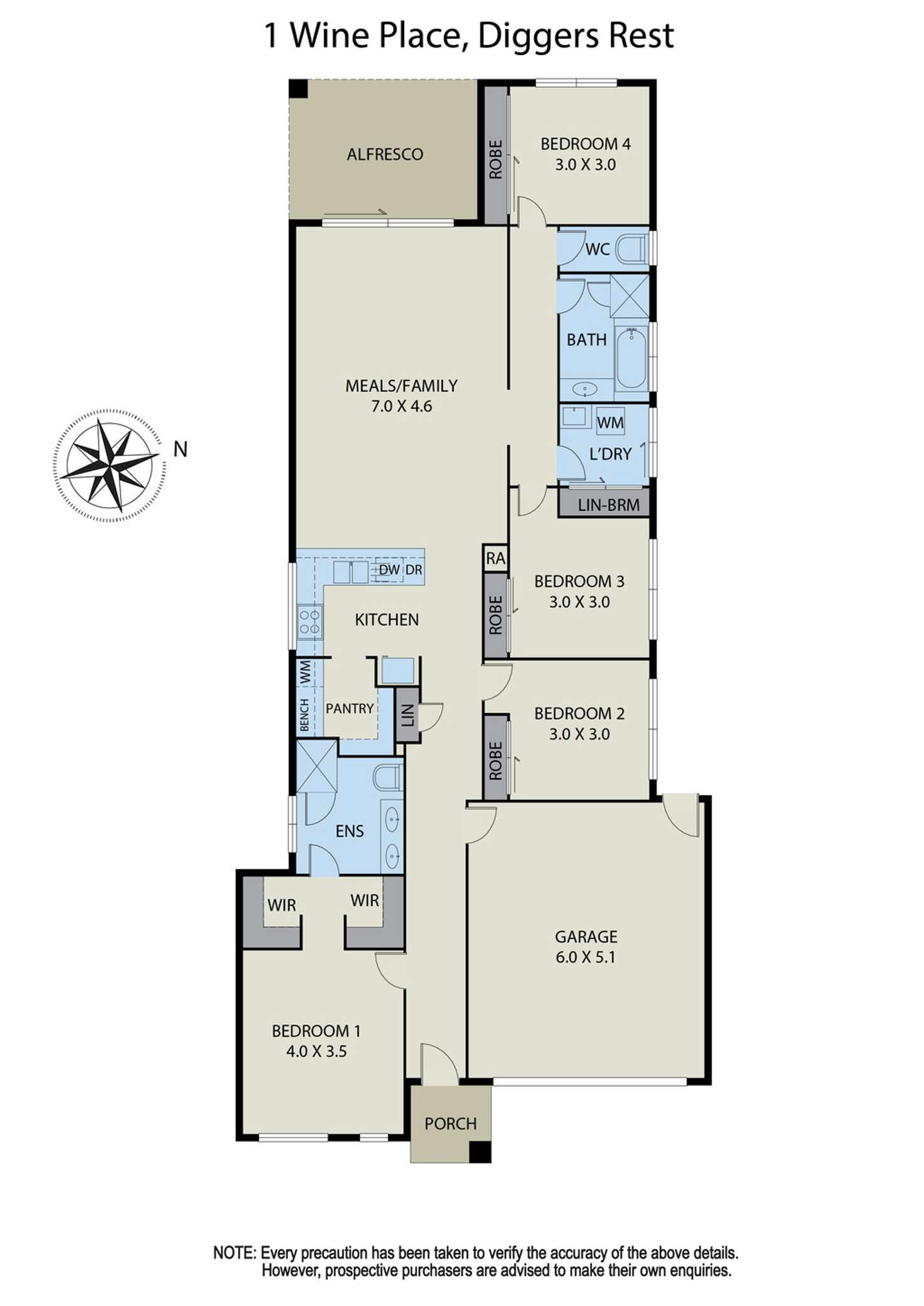 Floorplan of Homely house listing, 1 Wine Place, Diggers Rest VIC 3427